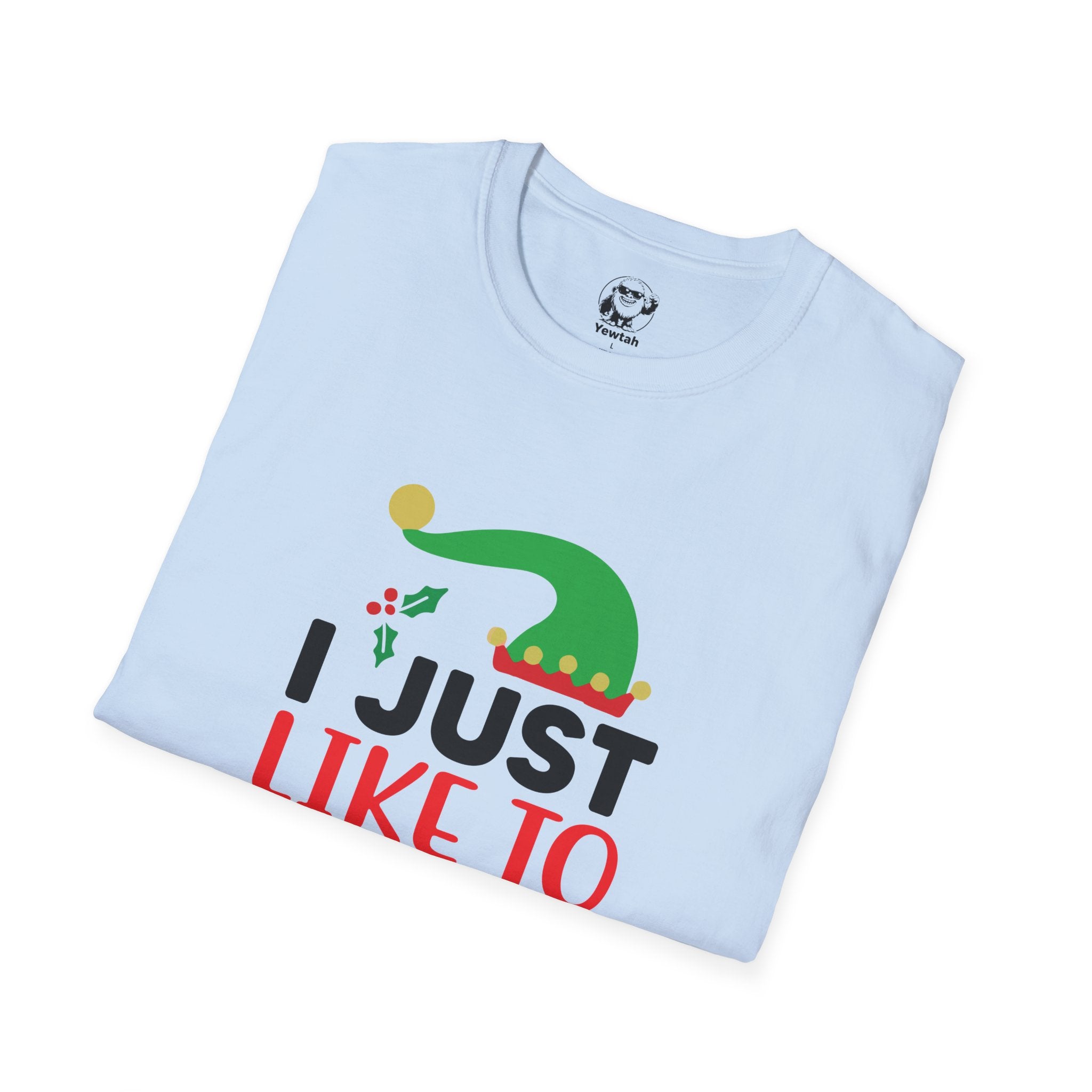 Elf Holiday T-Shirt — "I Just Like To Smile" Christmas Tee