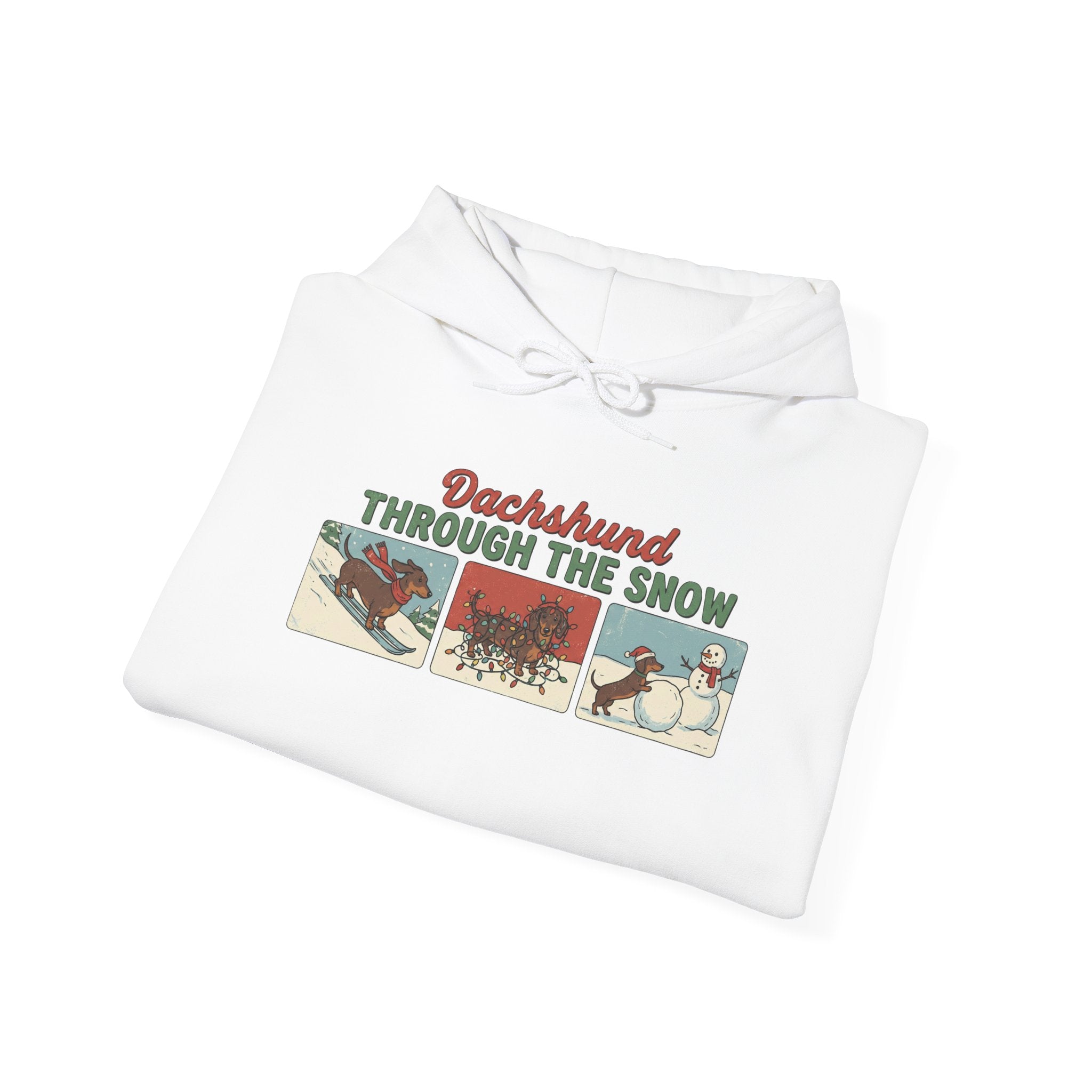 Dachshund Through The Snow Hoodie — Vintage Dachshund Christmas Sweatshirt