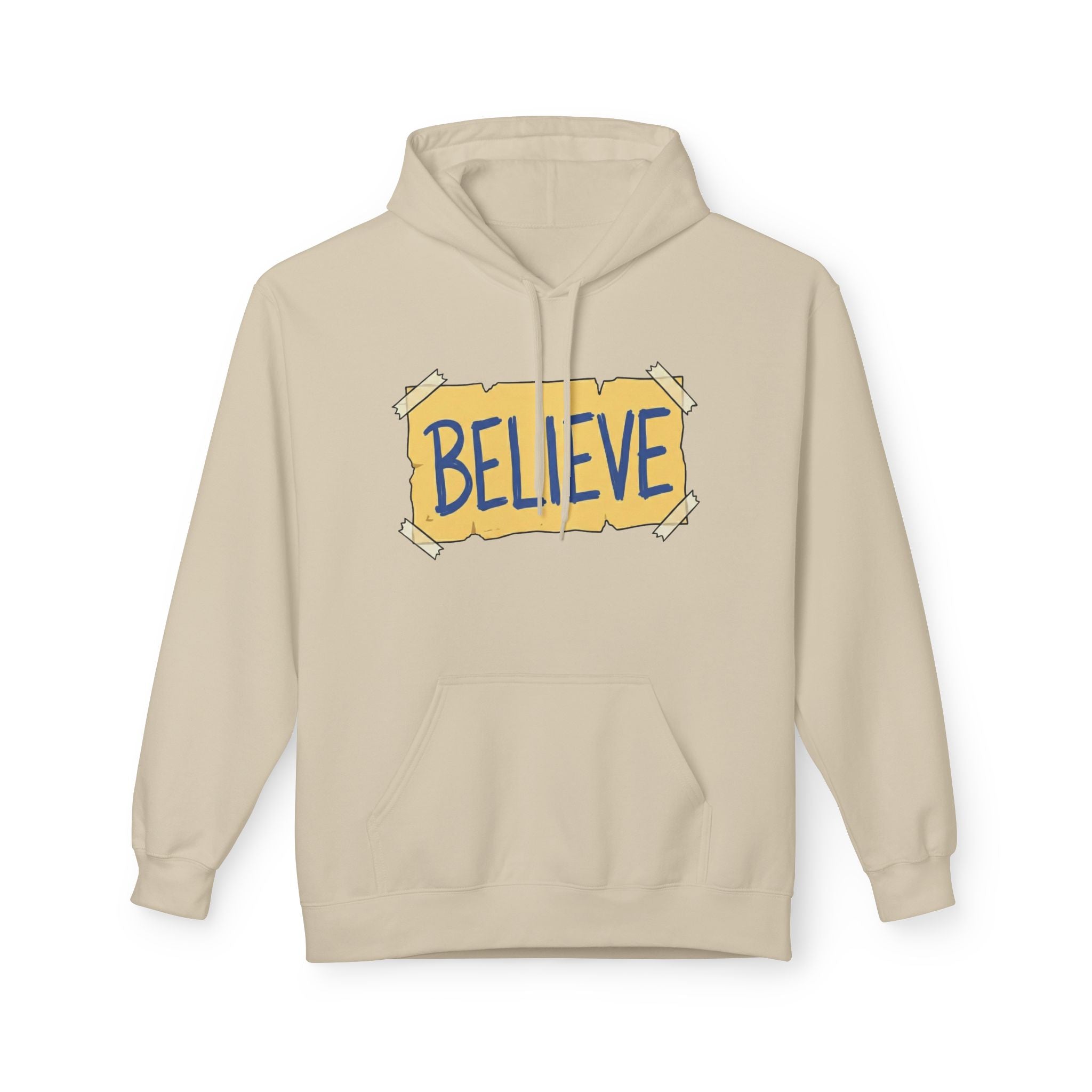 Believe Tape Graphic — Inspirational Ted Lasso Hoodie