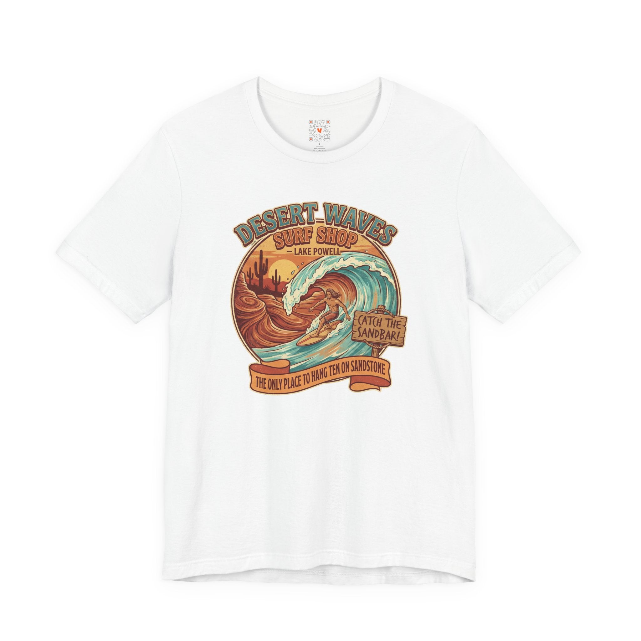 Desert Waves Surf Shop Tee — Lake Powell "Catch the Sandbar" Retro Graphic T-Shirt