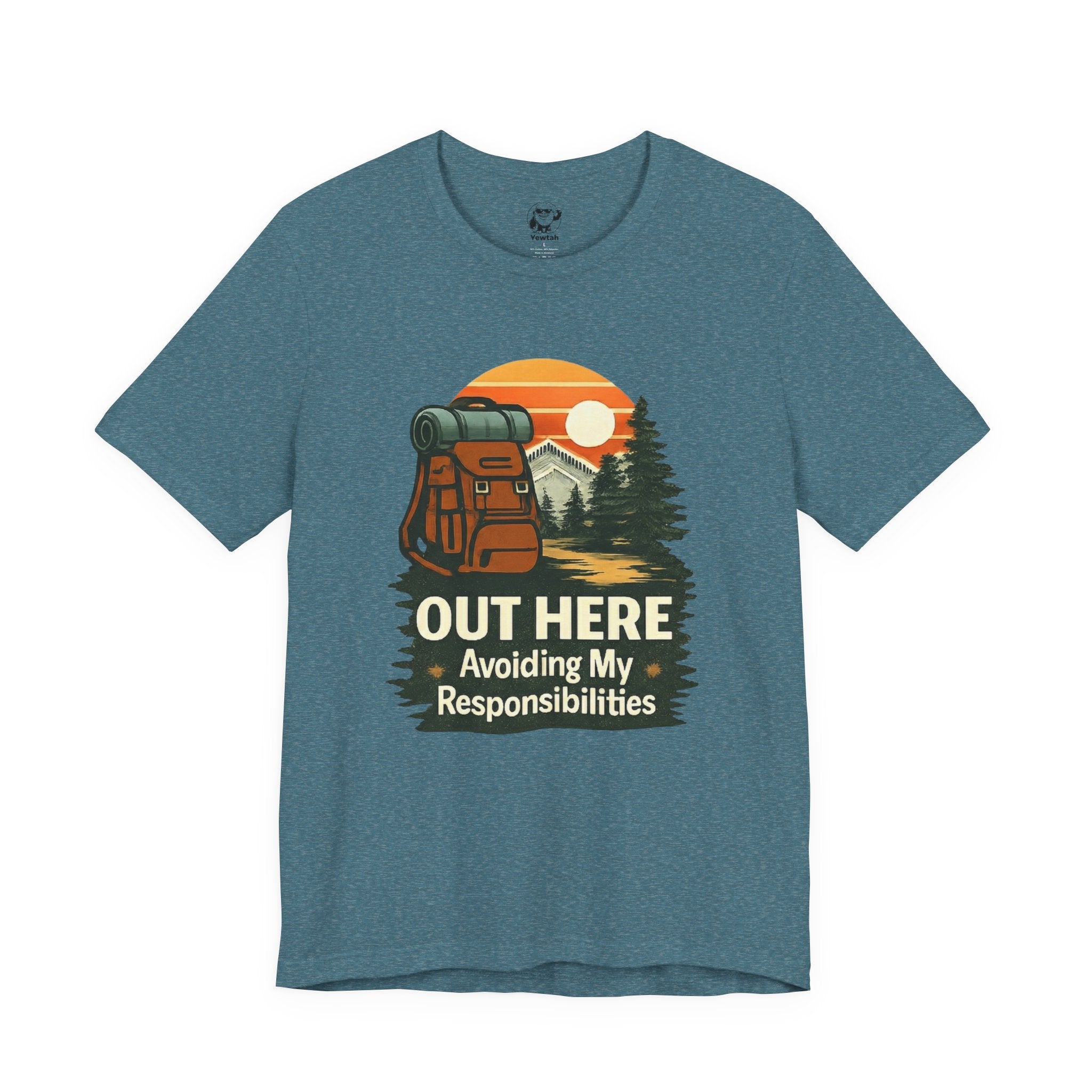 Out Here Avoiding My Responsibilities - Backpack Sunset Outdoor Tee