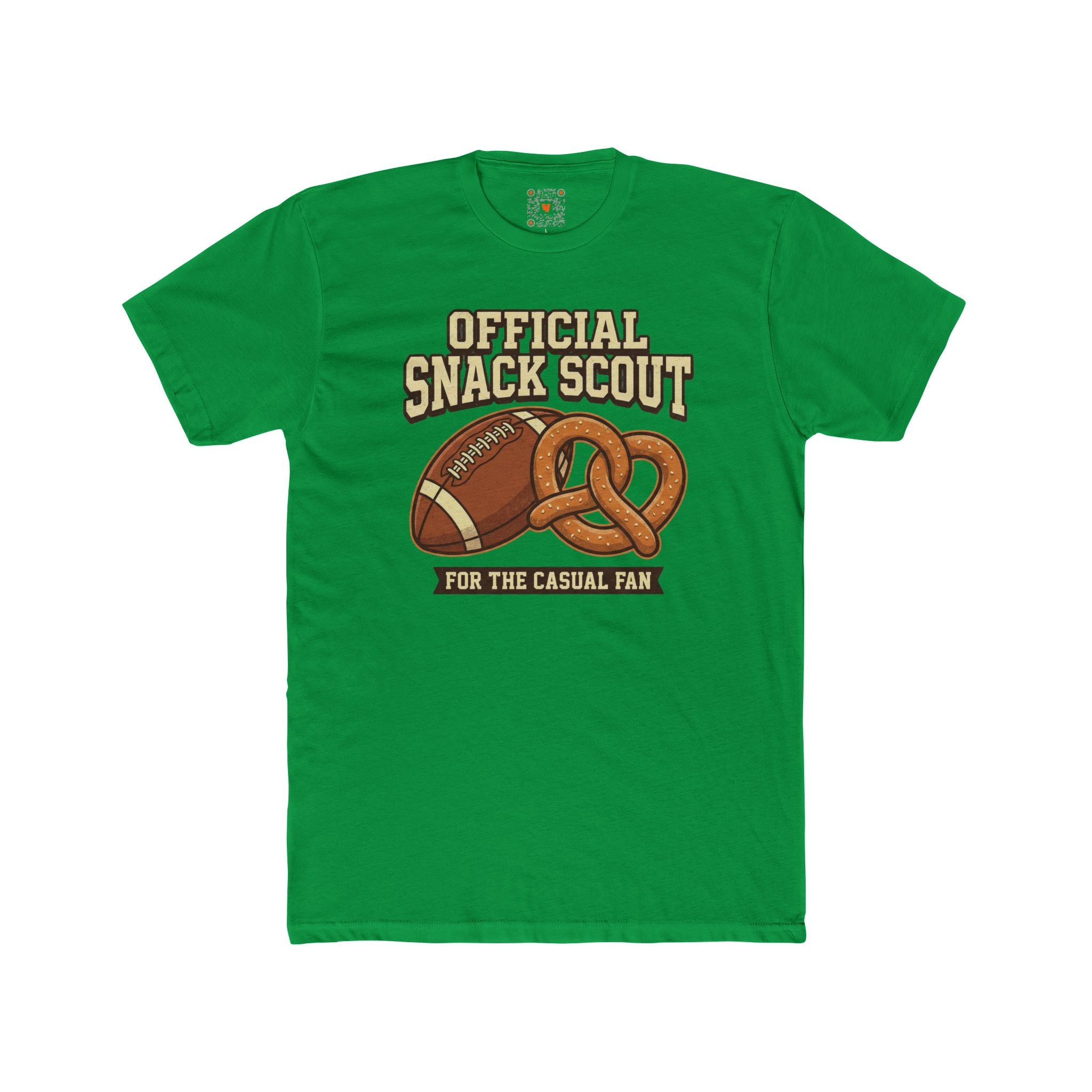 Official Snack Scout T‑Shirt – Football & Pretzel 'For the Casual Fan' Crew Tee