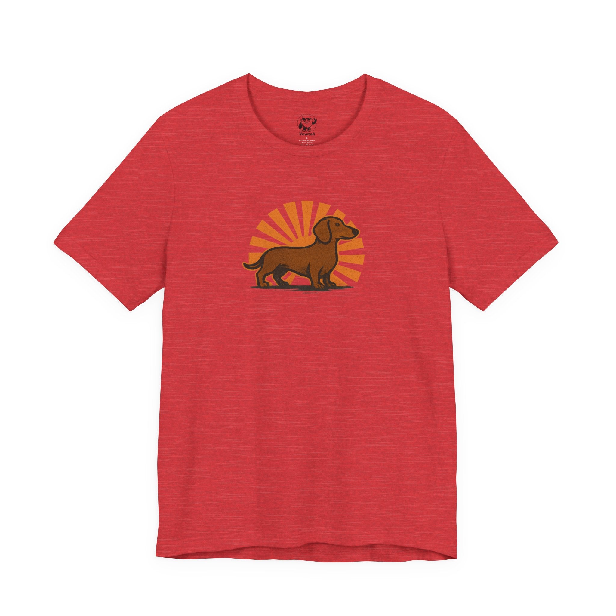 Dachshund Sunburst T‑Shirt — Retro Wiener Dog Graphic Tee for Dog Lovers