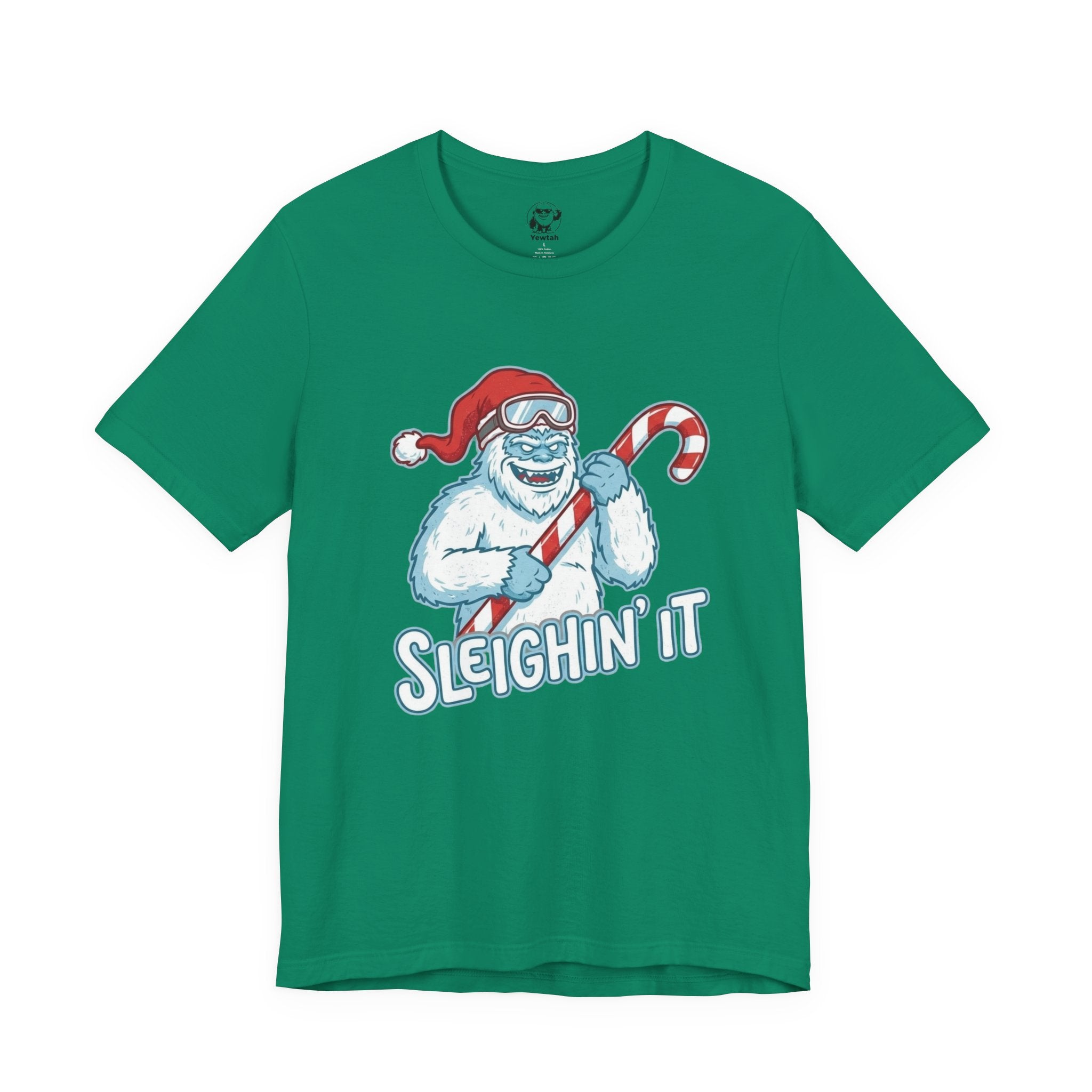Sleighin' It Yeti Tee — Funny Christmas Graphic T-Shirt