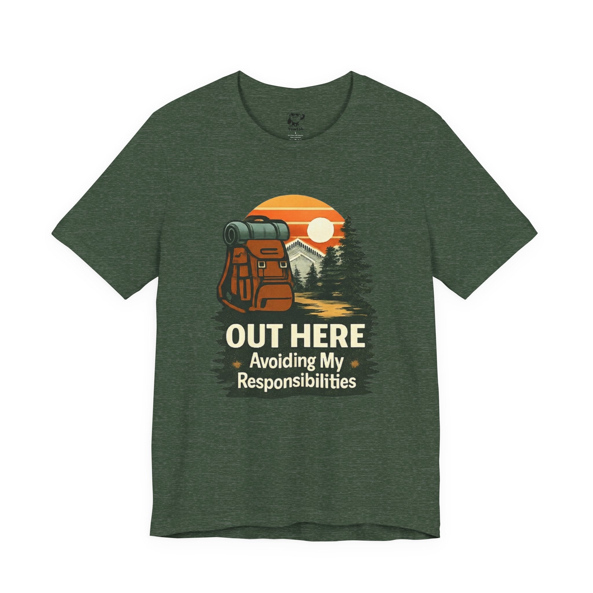 Out Here Avoiding My Responsibilities - Backpack Sunset Outdoor Tee