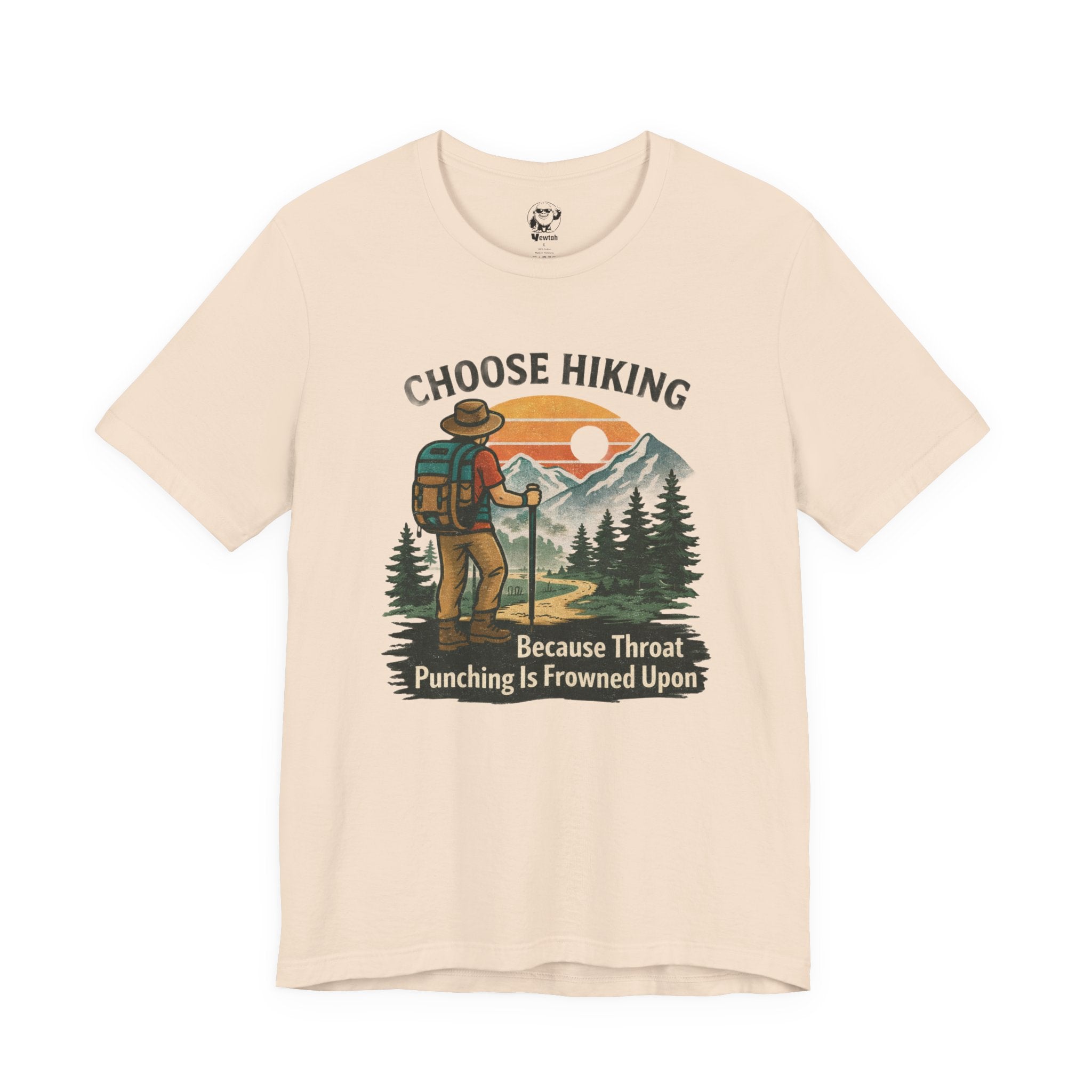 Choose Hiking Because Throat Punching Is Frowned Upon - Vintage Outdoor Tee