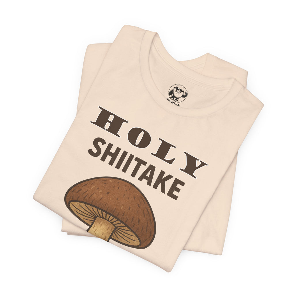 Holy Shiitake Mushroom Tee — Funny Mushroom Graphic T‑Shirt