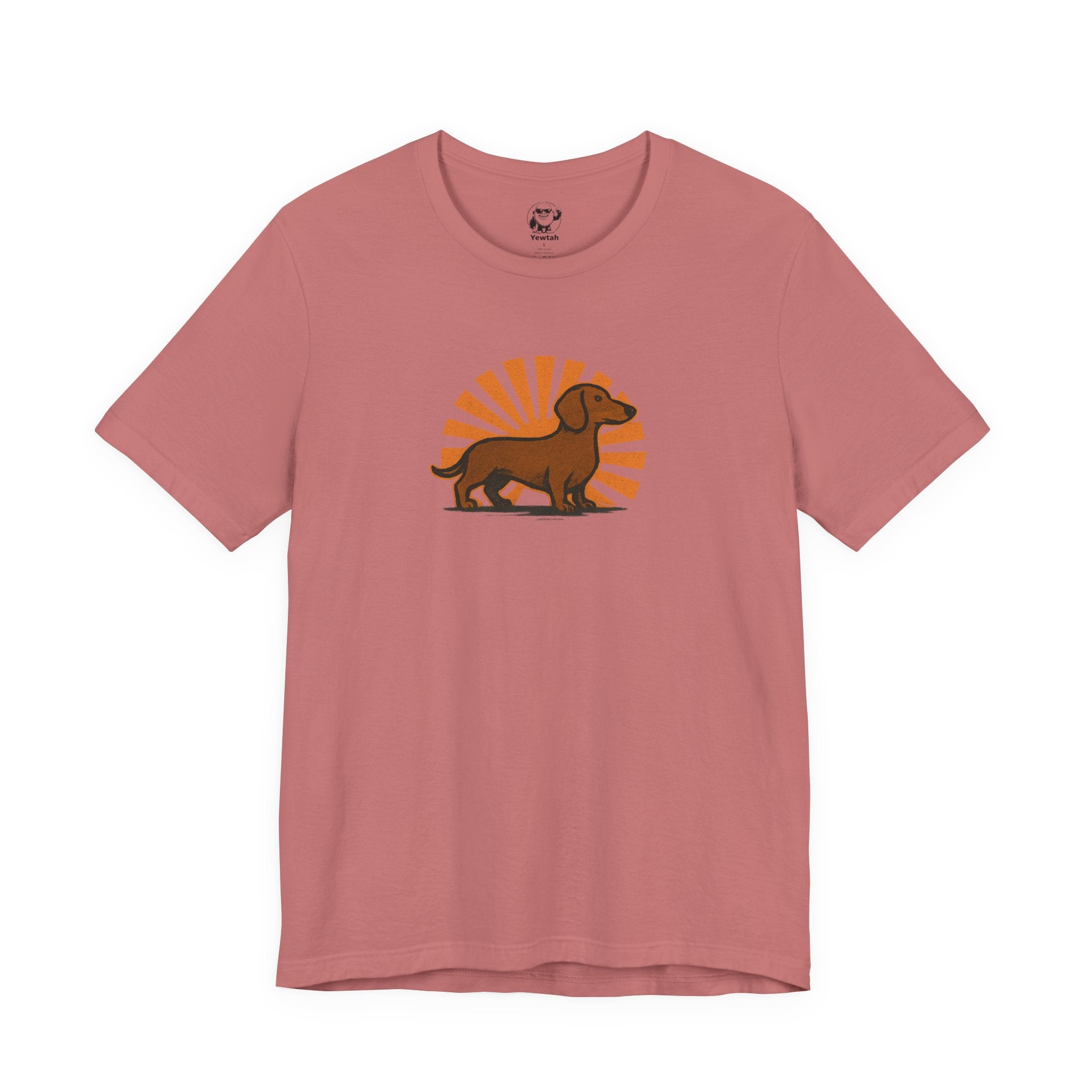 Dachshund Sunburst T‑Shirt — Retro Wiener Dog Graphic Tee for Dog Lovers