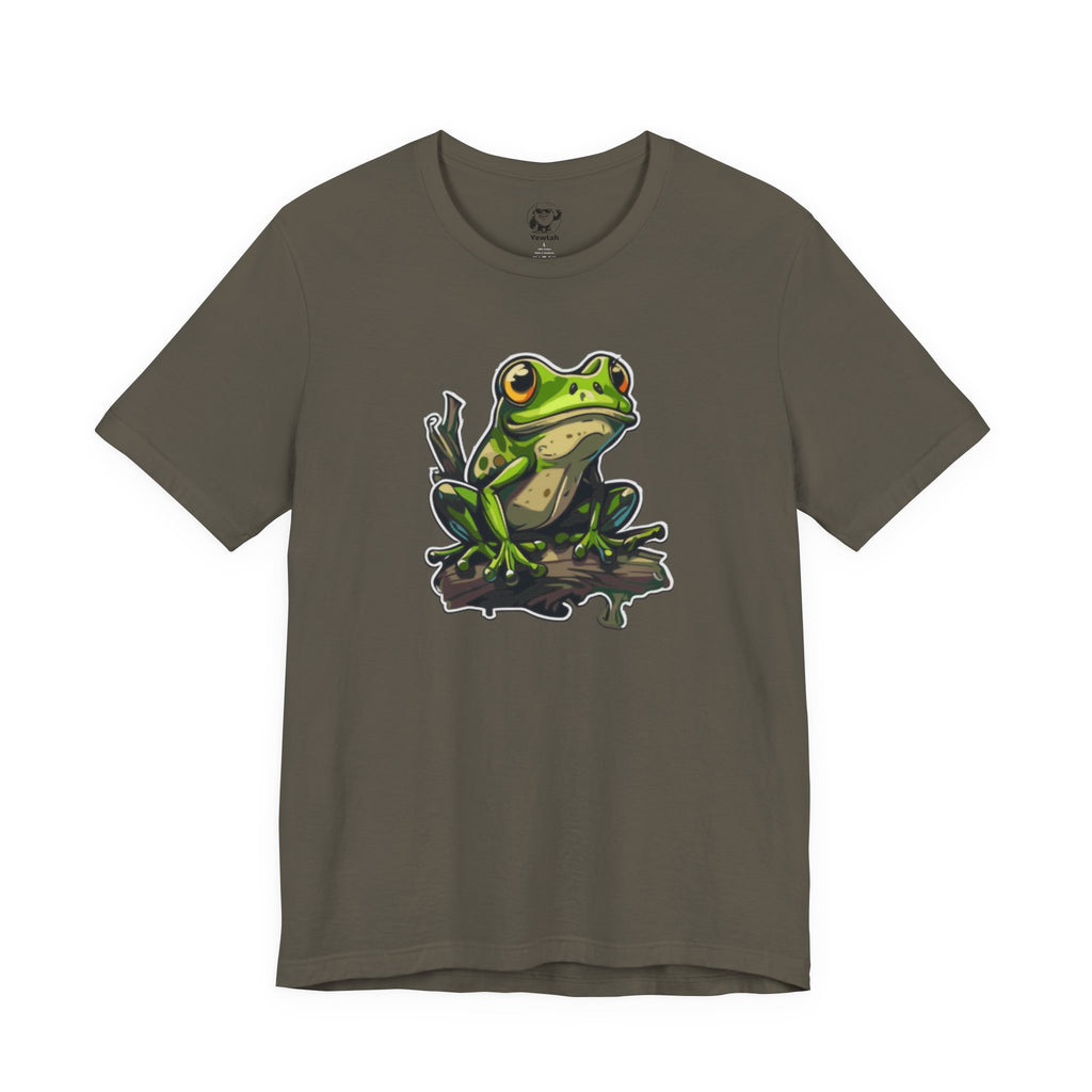 Frog Illustration Tee — Green Tree Frog Graphic T-Shirt