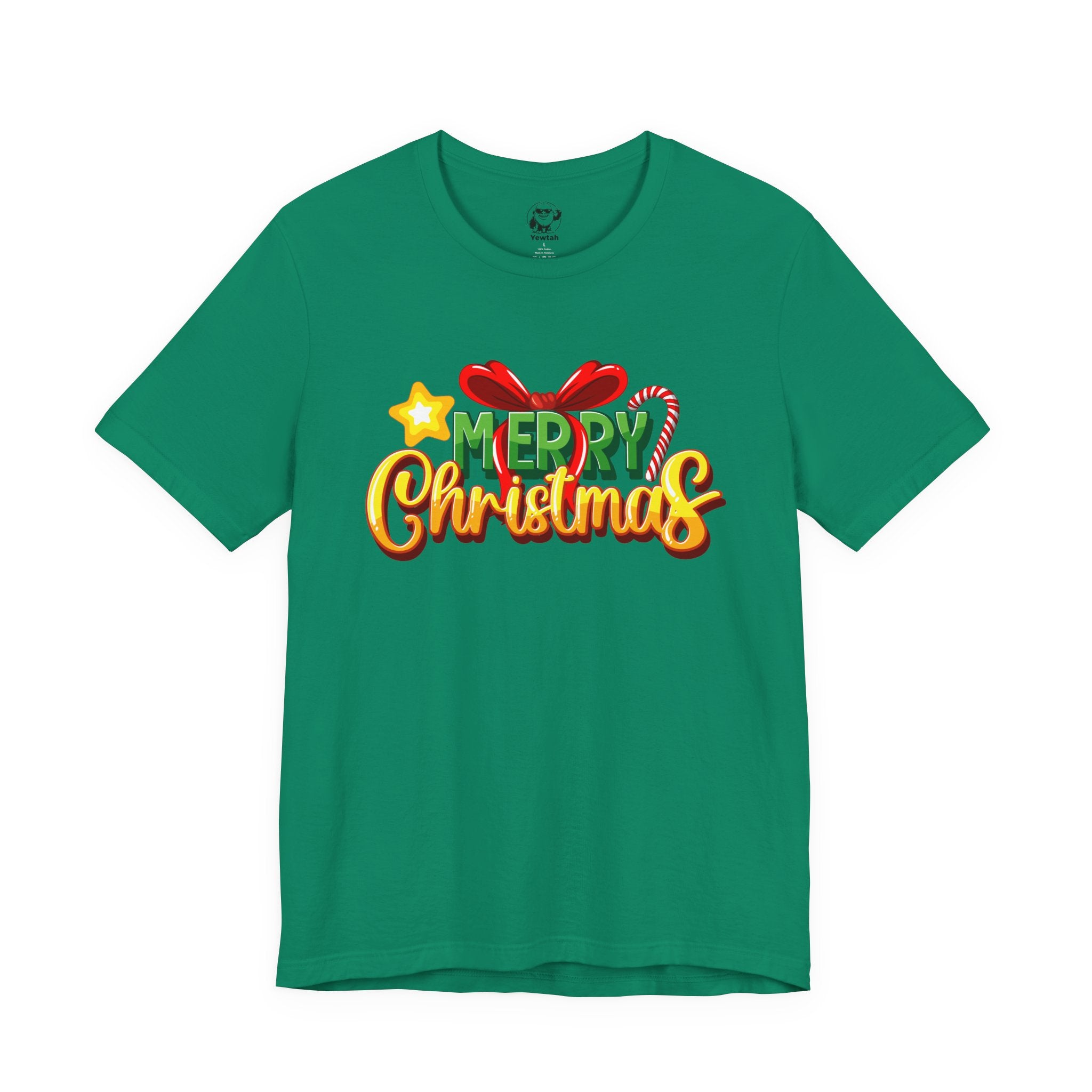 Merry Christmas Tee — Festive Candy Cane & Gift Holiday T-Shirt