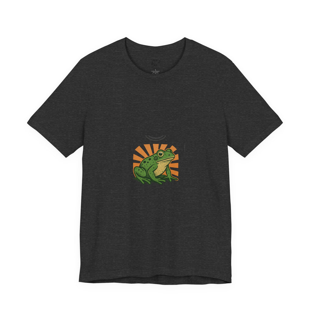 Frog Sunrise T‑Shirt — Retro Green Frog Graphic Tee