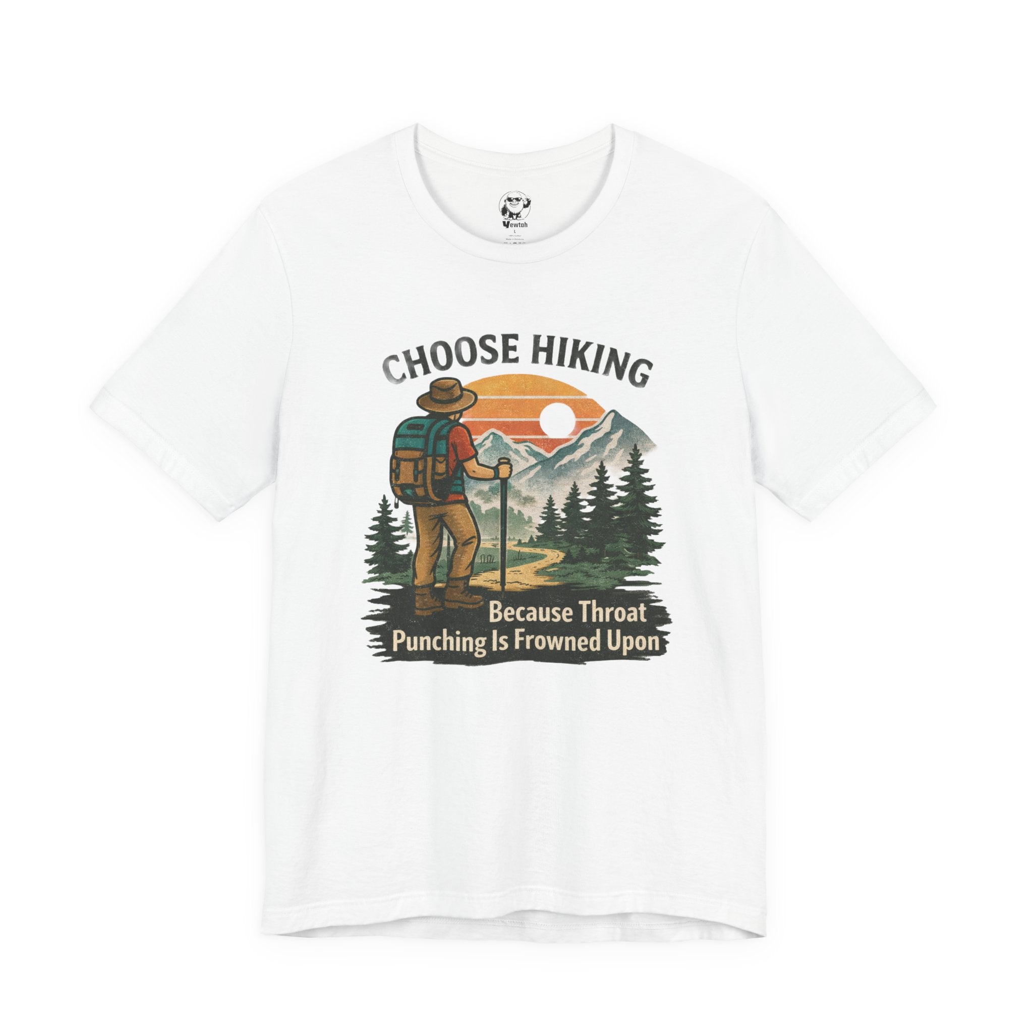 Choose Hiking Because Throat Punching Is Frowned Upon - Vintage Outdoor Tee