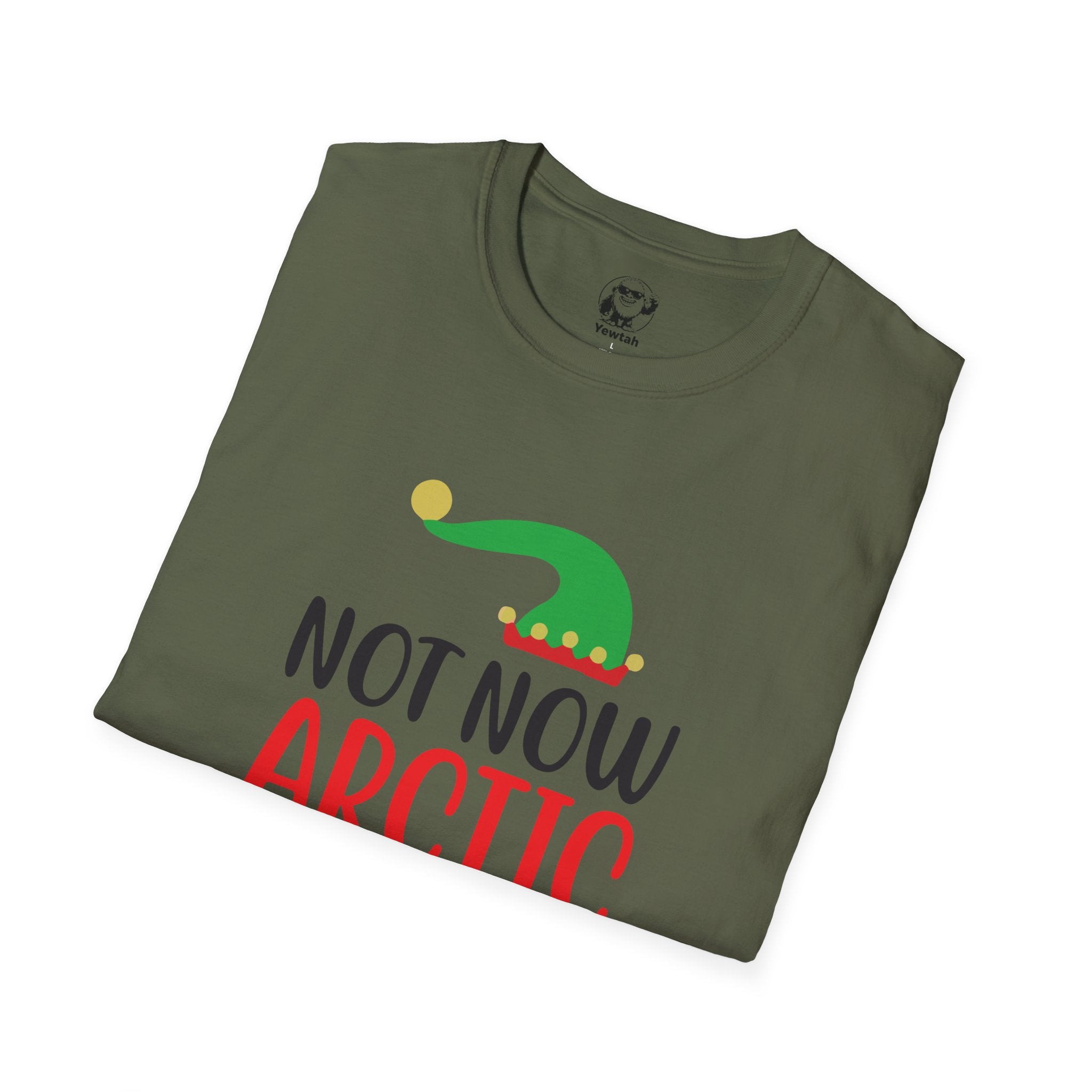 Not Now Arctic Puffin Christmas T-Shirt – Funny Holiday Elf Graphic Tee