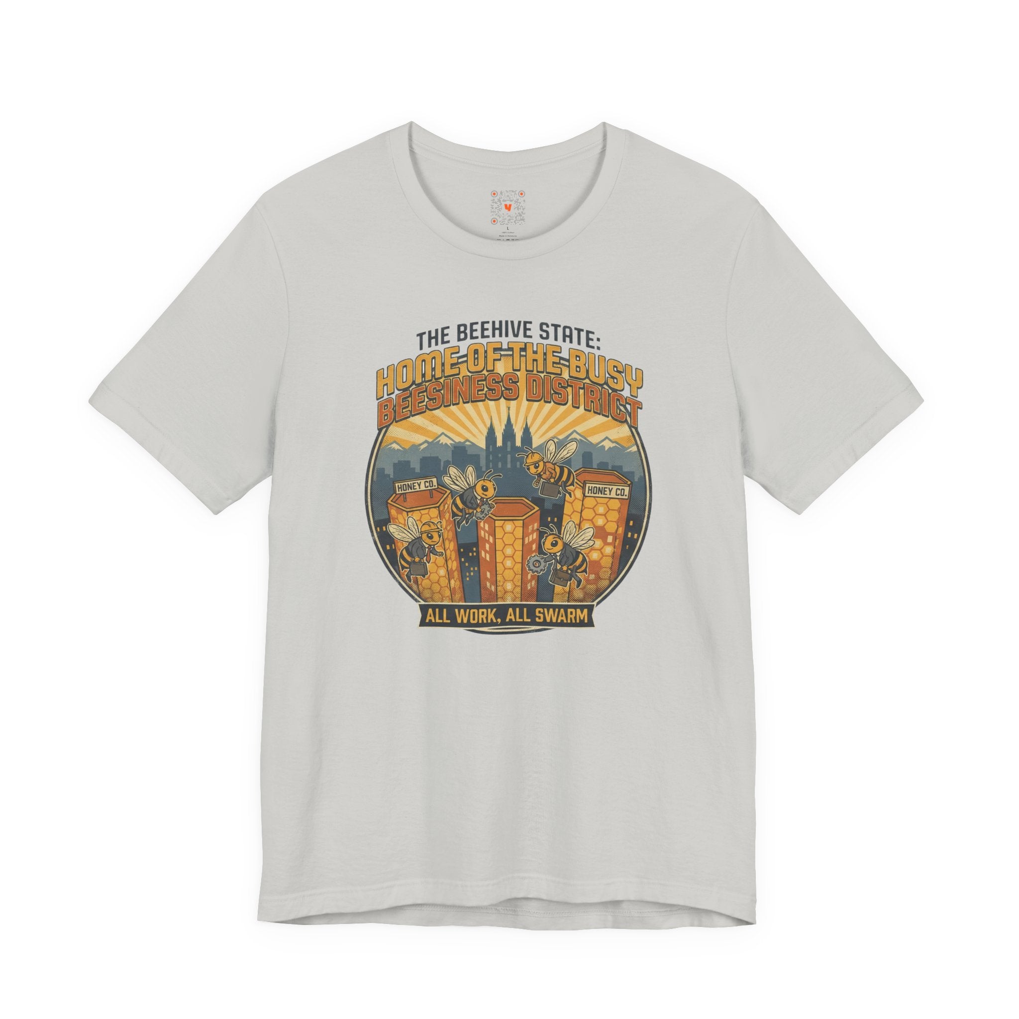 Beehive State 'Home of the Busy' Tee — Utah Retro Cityscape Tee