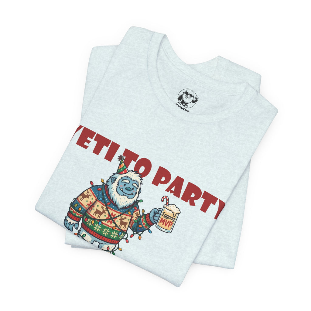 Yeti To Party T-Shirt — Funny Holiday Yeti Holding Beer Graphic Tee