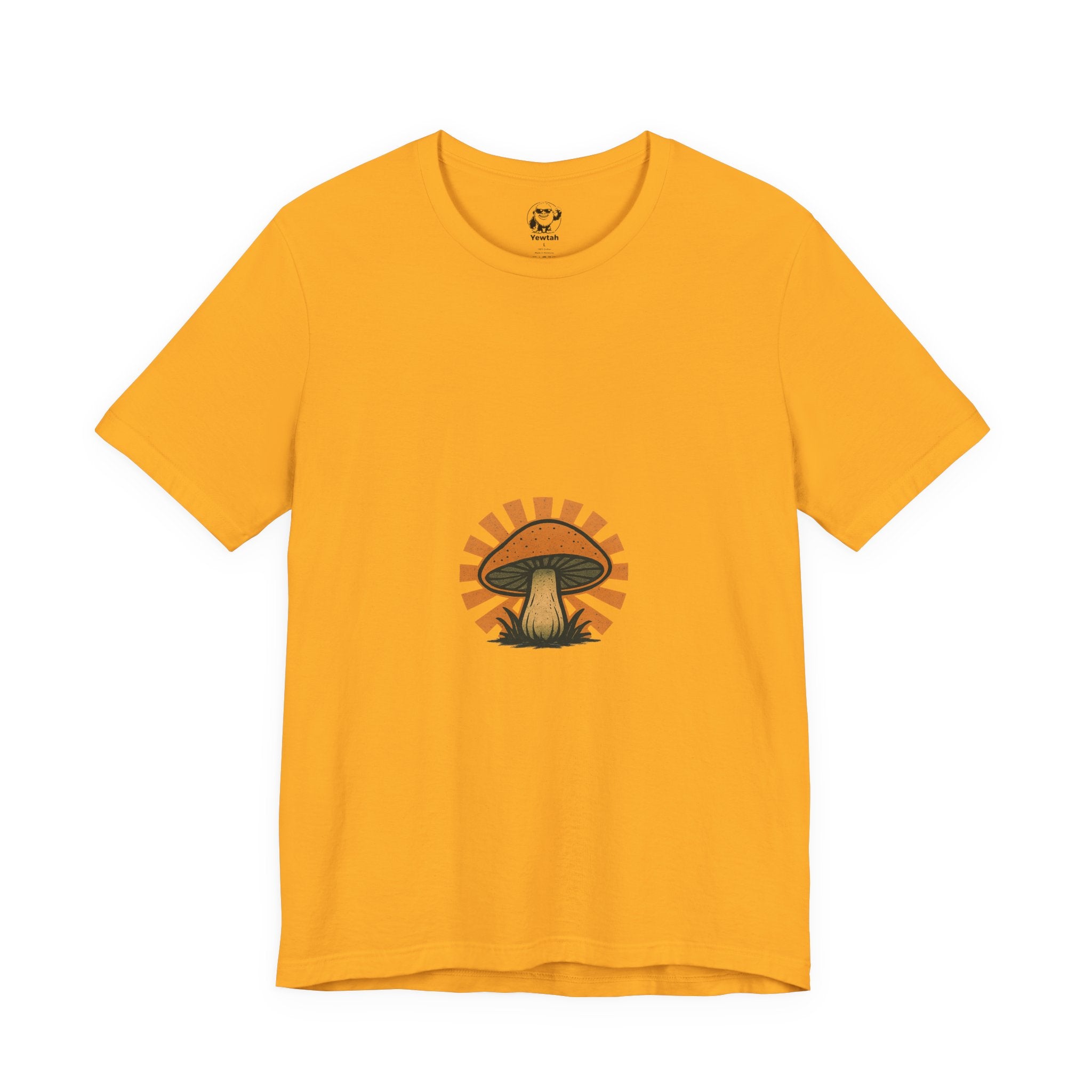 Mushroom Sunrise Tee — Retro Psychedelic Mushroom Graphic T-Shirt