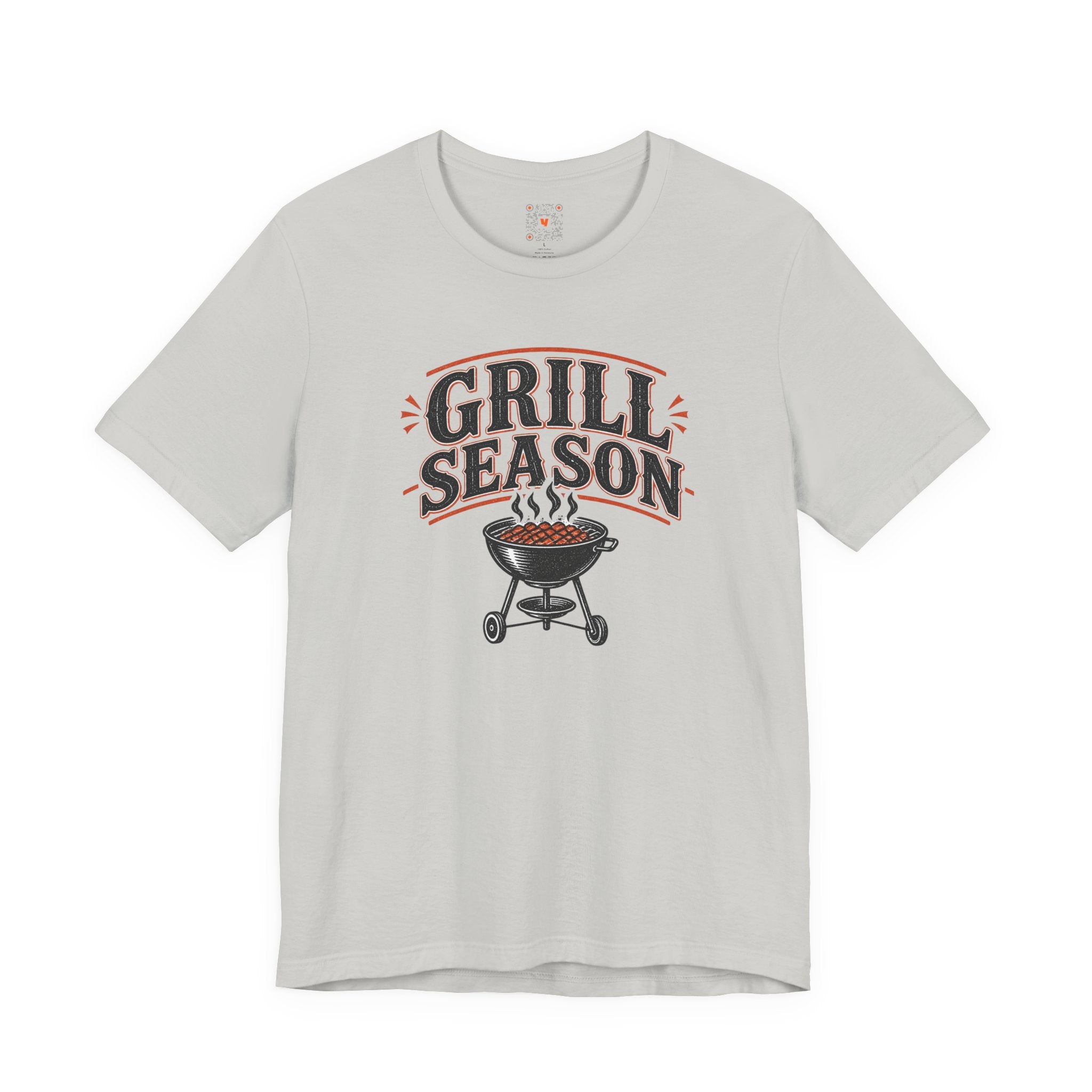 A humorous grill-themed graphic T-shirt for outdoor game-day gatherings
