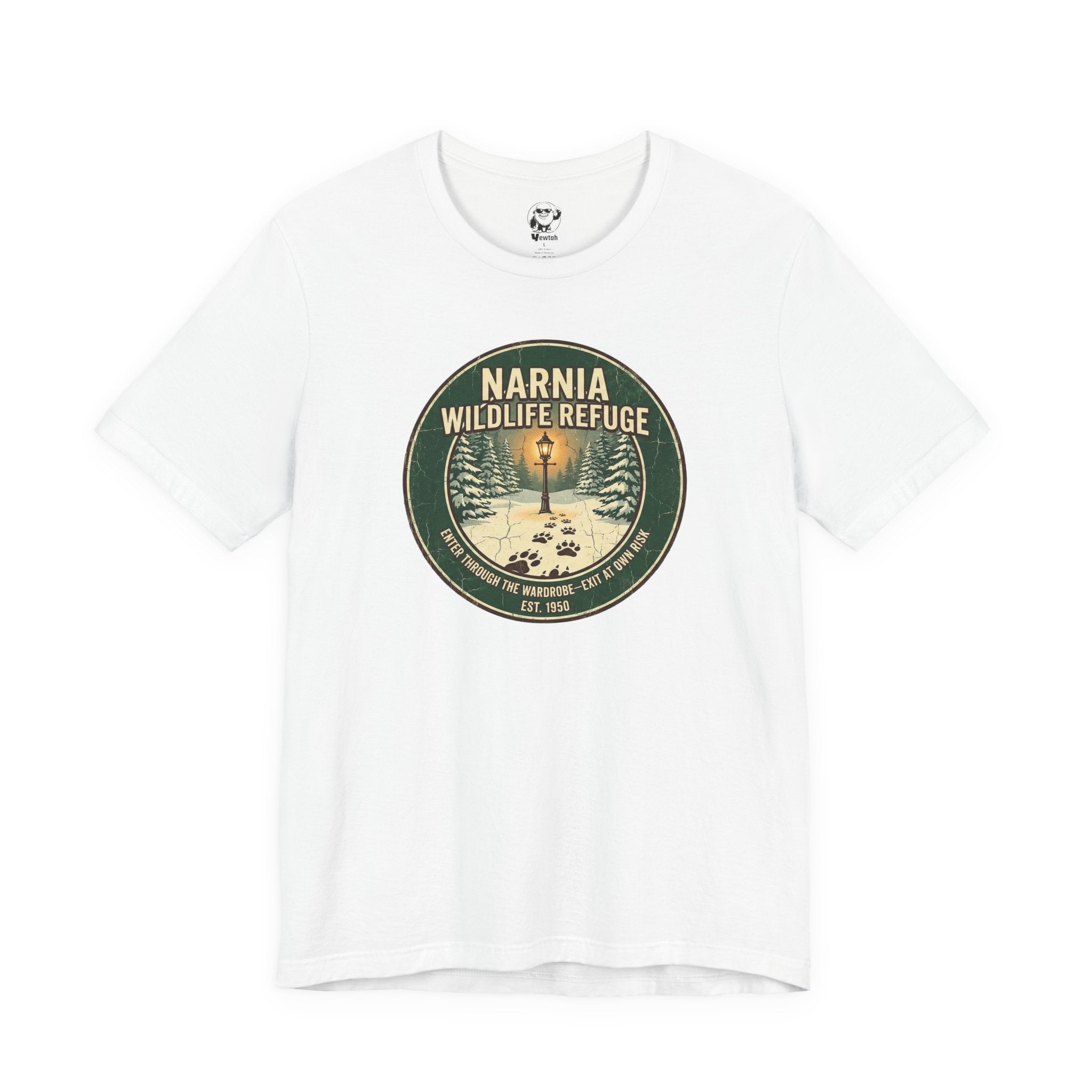 Narnia Wildlife Refuge Tee — Vintage Lamp Post Forest Graphic Shirt