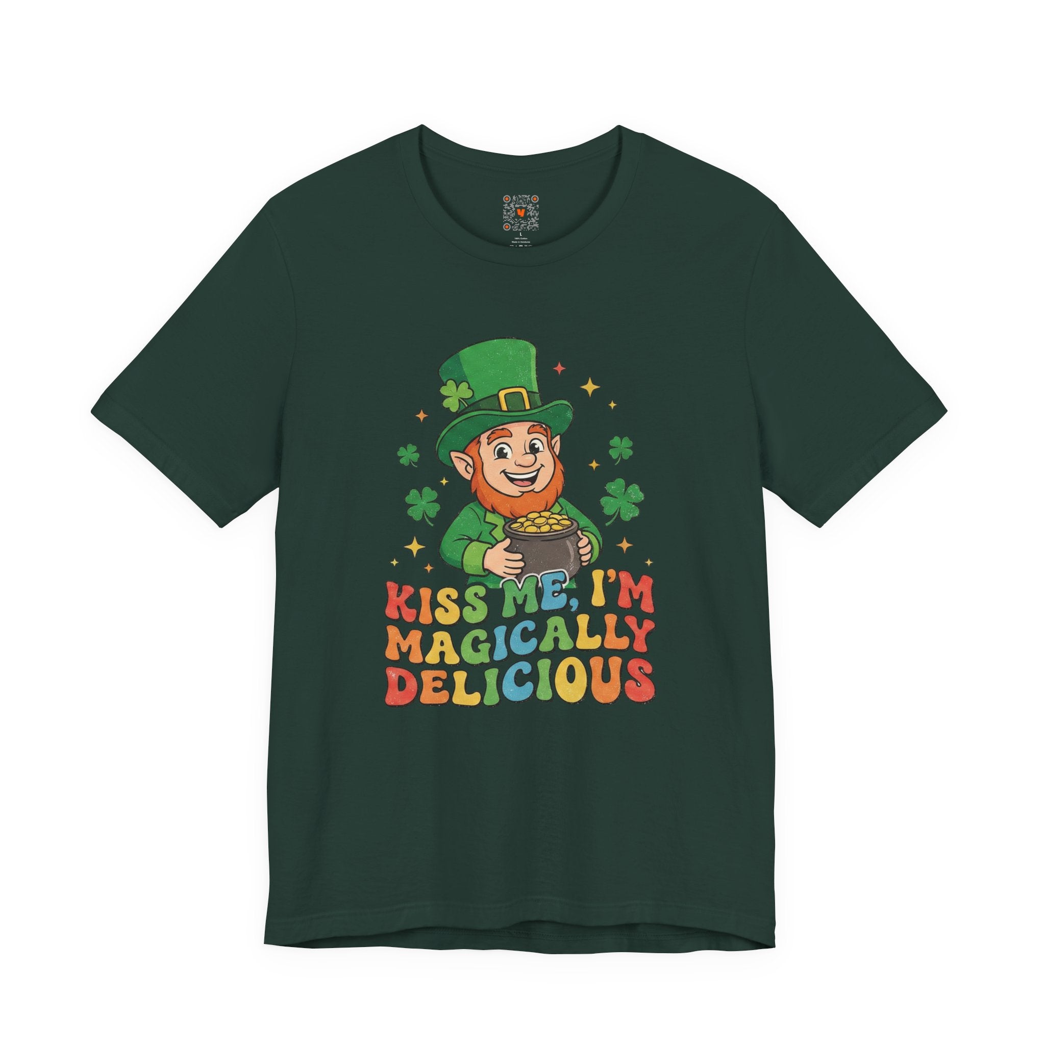 St. Patrick's Day Leprechaun Tee — "Kiss Me I'm Magically Delicious"