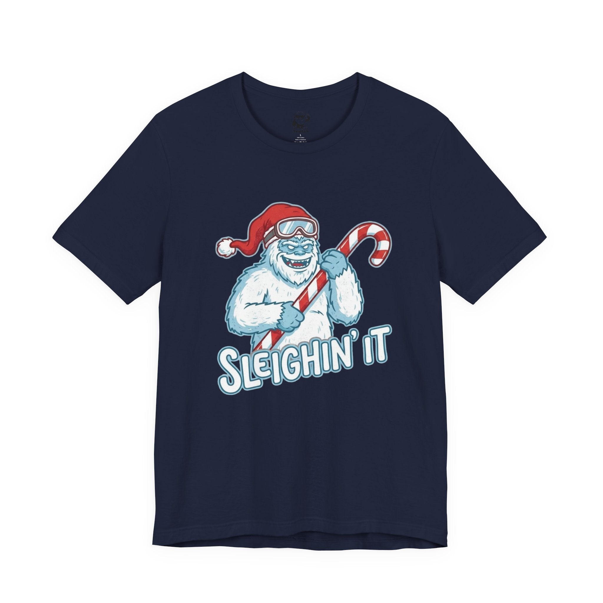 Sleighin' It Yeti Tee — Funny Christmas Graphic T-Shirt