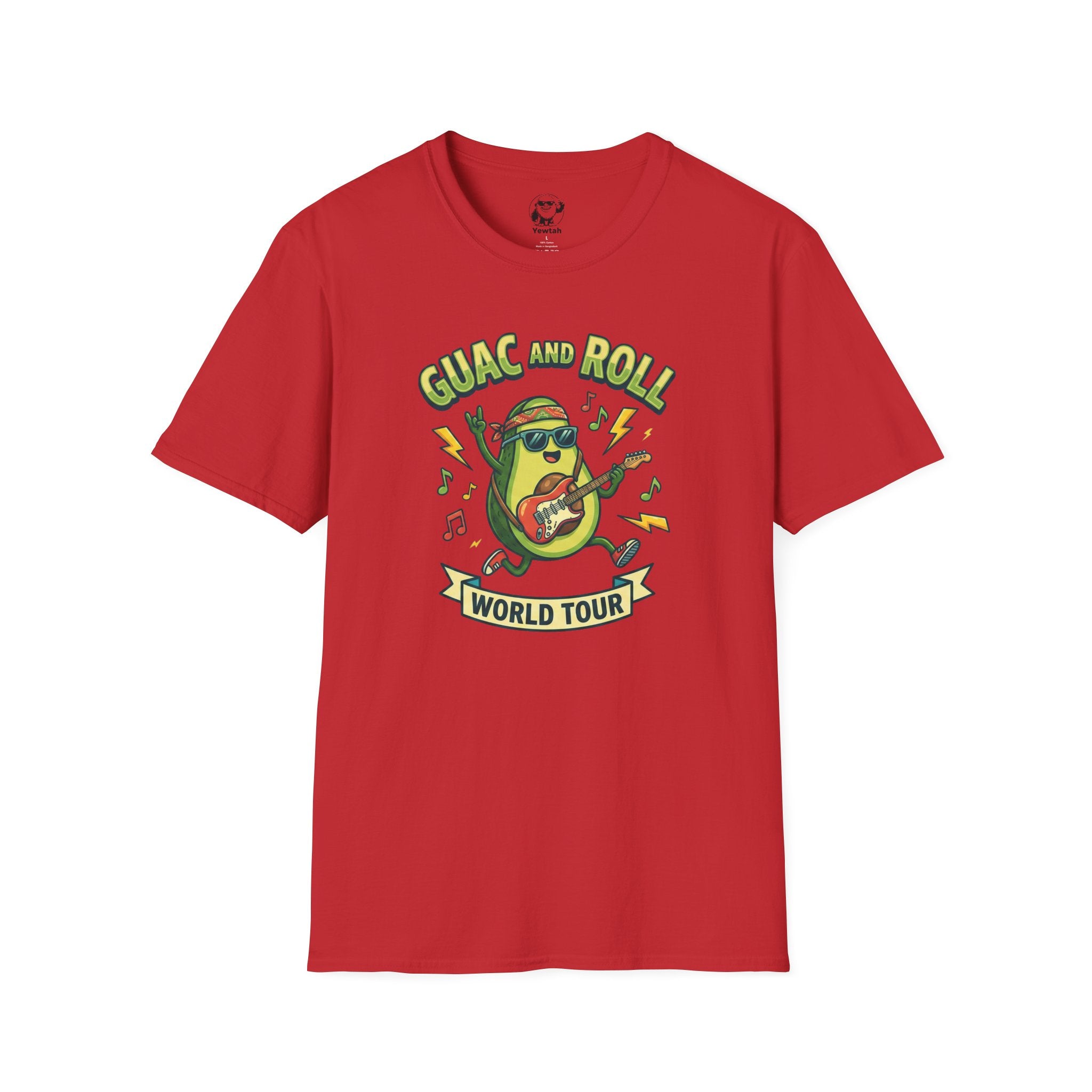 Guac and Roll T-Shirt – Avocado Guitar World Tour Graphic Tee