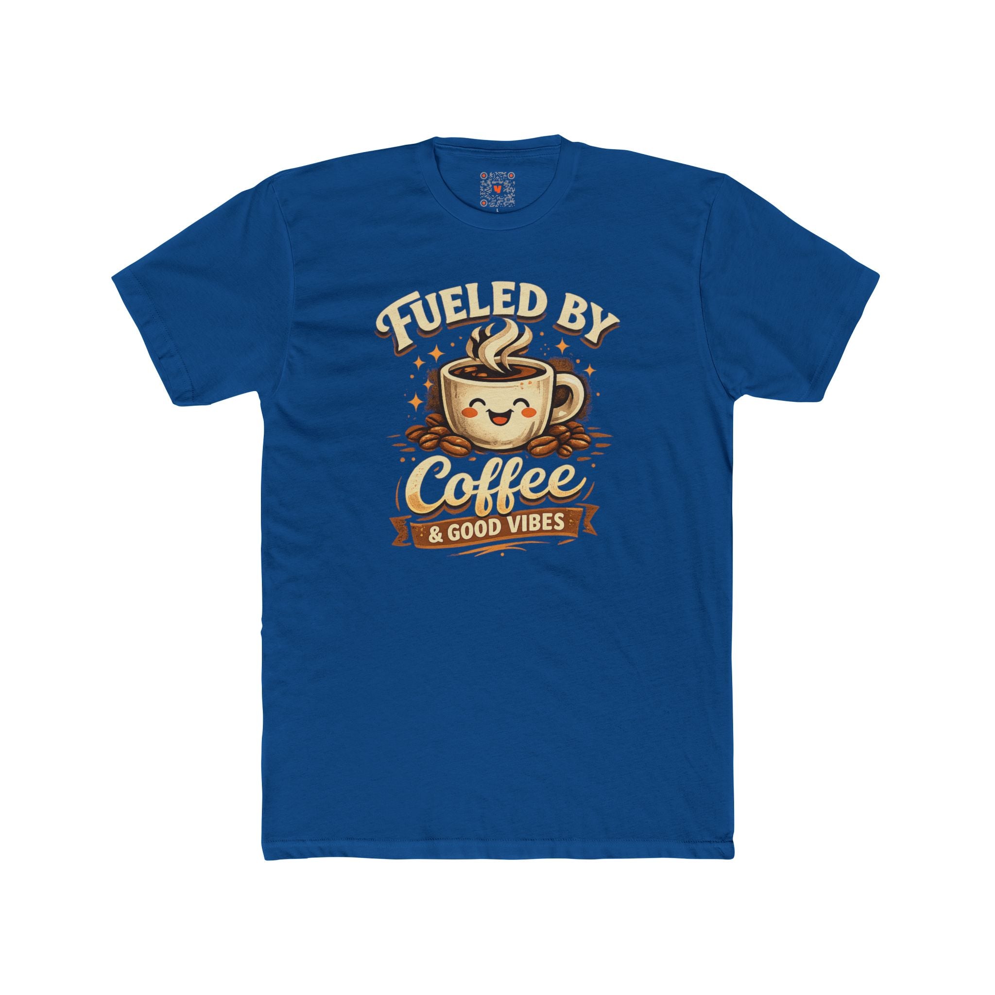 Coffee Tee — "Fueled by Coffee & Good Vibes" Cute Coffee Cup Graphic Shirt