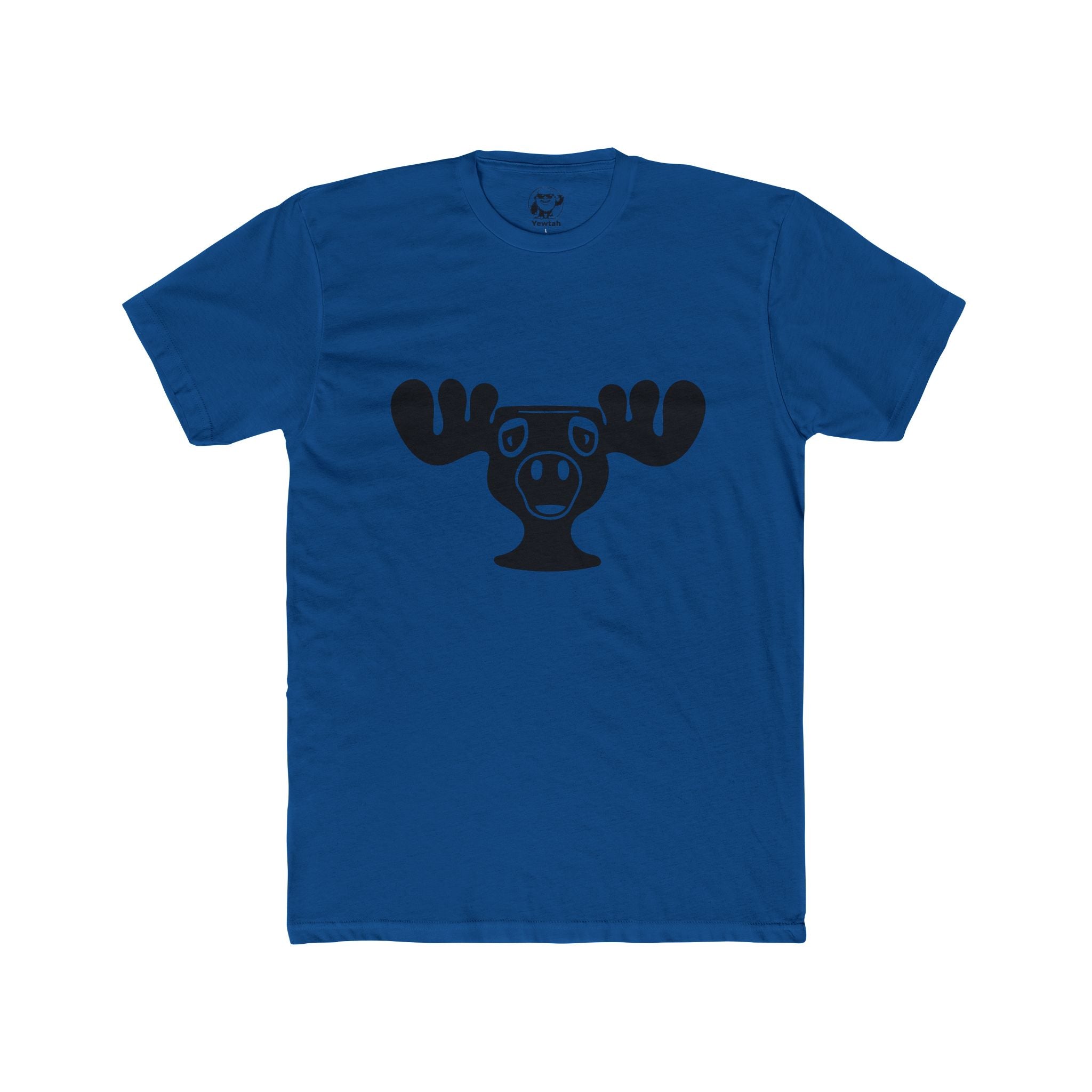 Minimal Moose Face T‑Shirt — Cute Black Graphic Tee