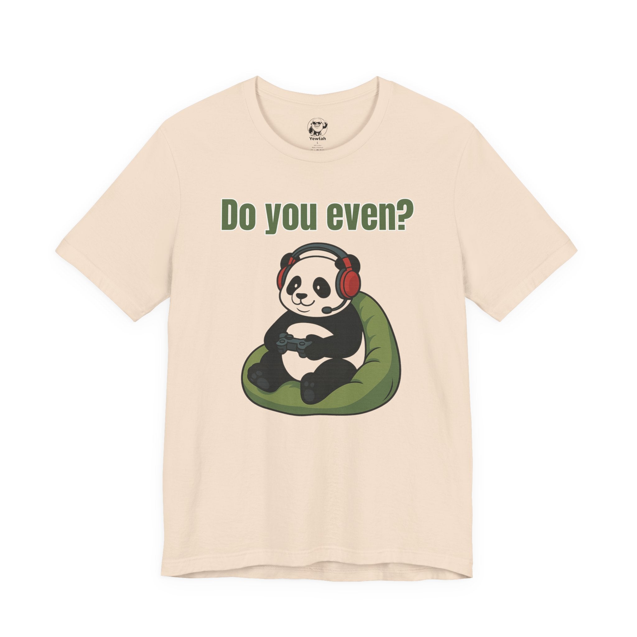 Do You Even? Gaming Panda T‑Shirt — Cute Gamer Tee with Headphones