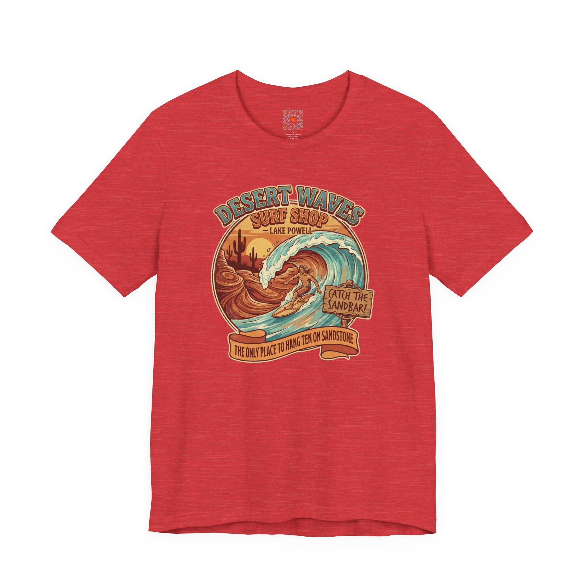 Desert Waves Surf Shop Tee — Lake Powell "Catch the Sandbar" Retro Graphic T-Shirt