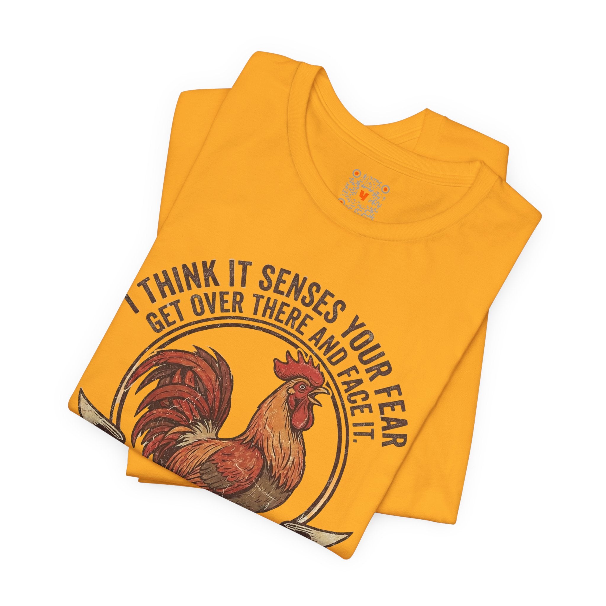 Rooster Graphic Tee – "I Think It Senses Your Fear... Haha You're Winning" Vintage Farmhouse Shirt