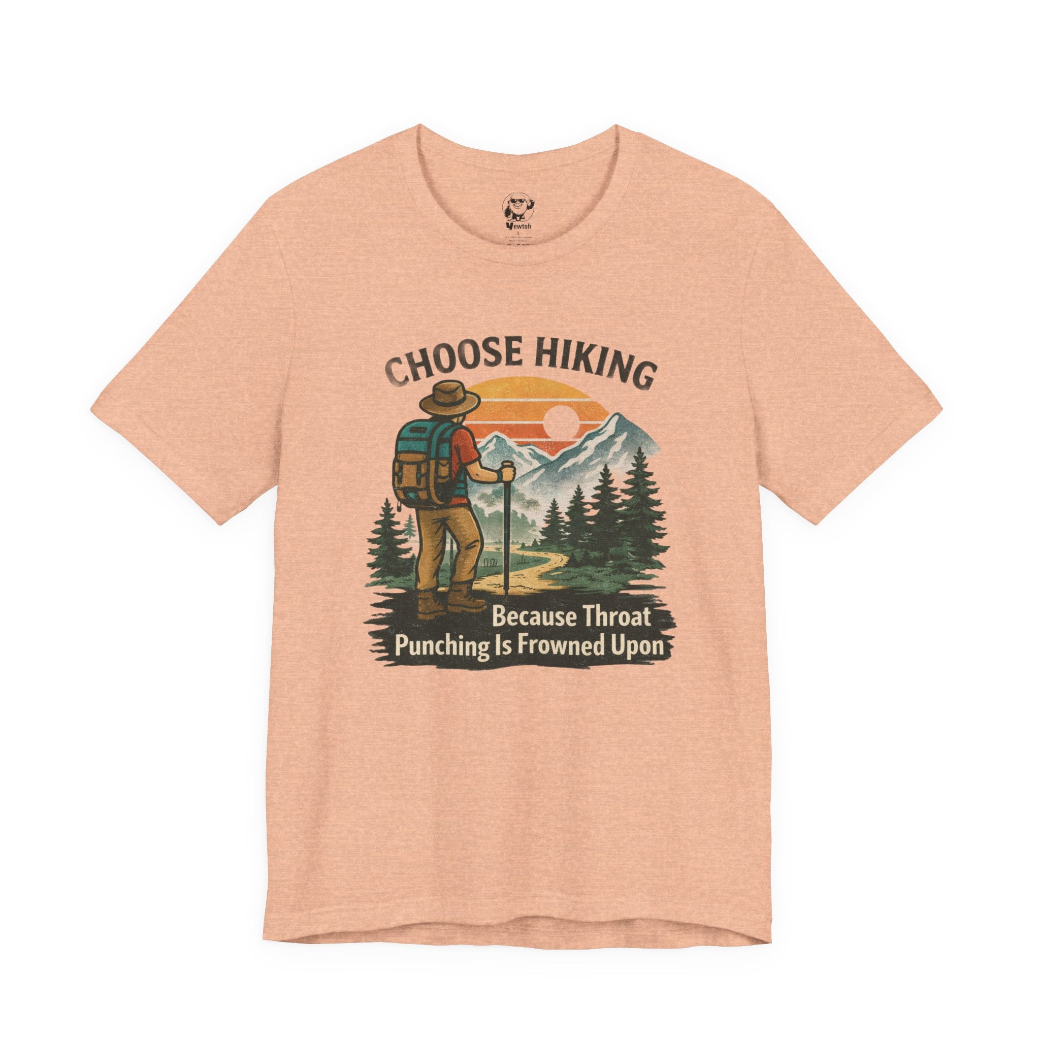 Choose Hiking Because Throat Punching Is Frowned Upon - Vintage Outdoor Tee