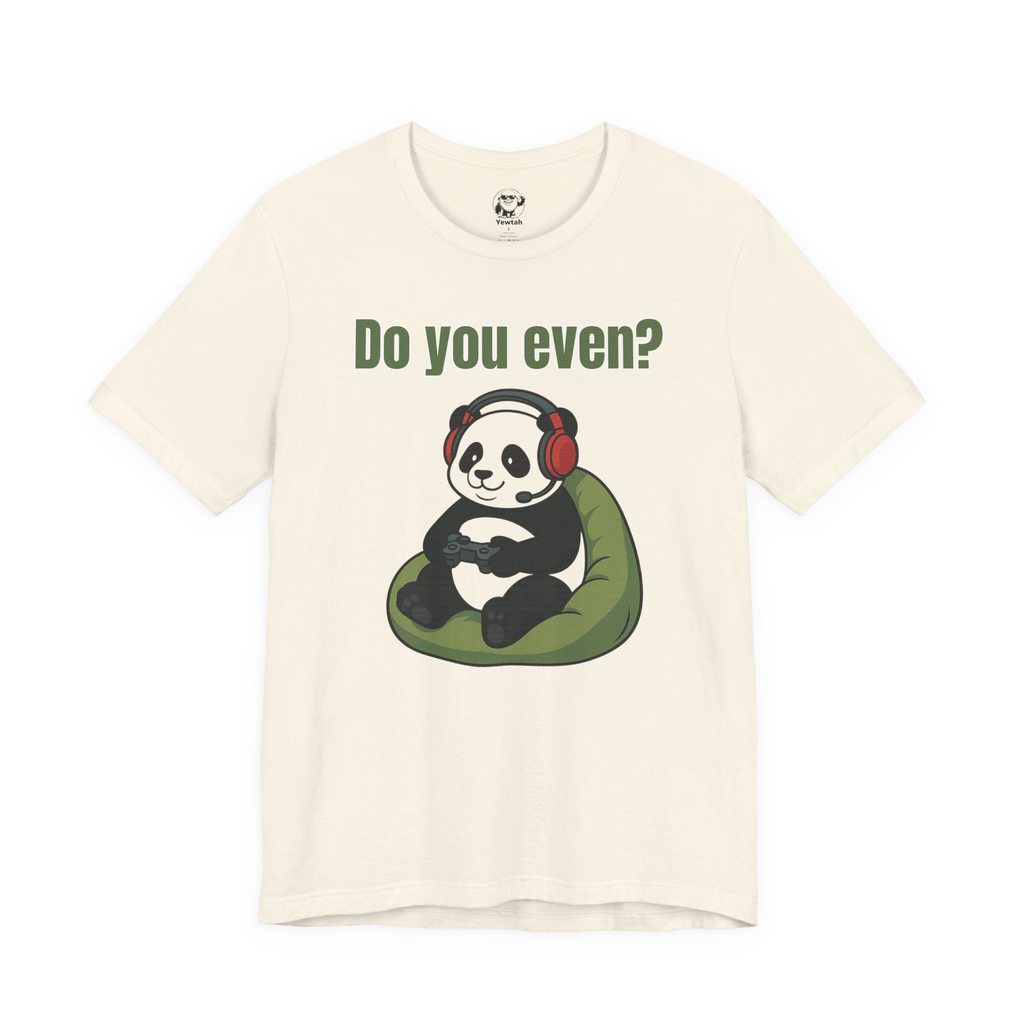 Do You Even? Gaming Panda T‑Shirt — Cute Gamer Tee with Headphones