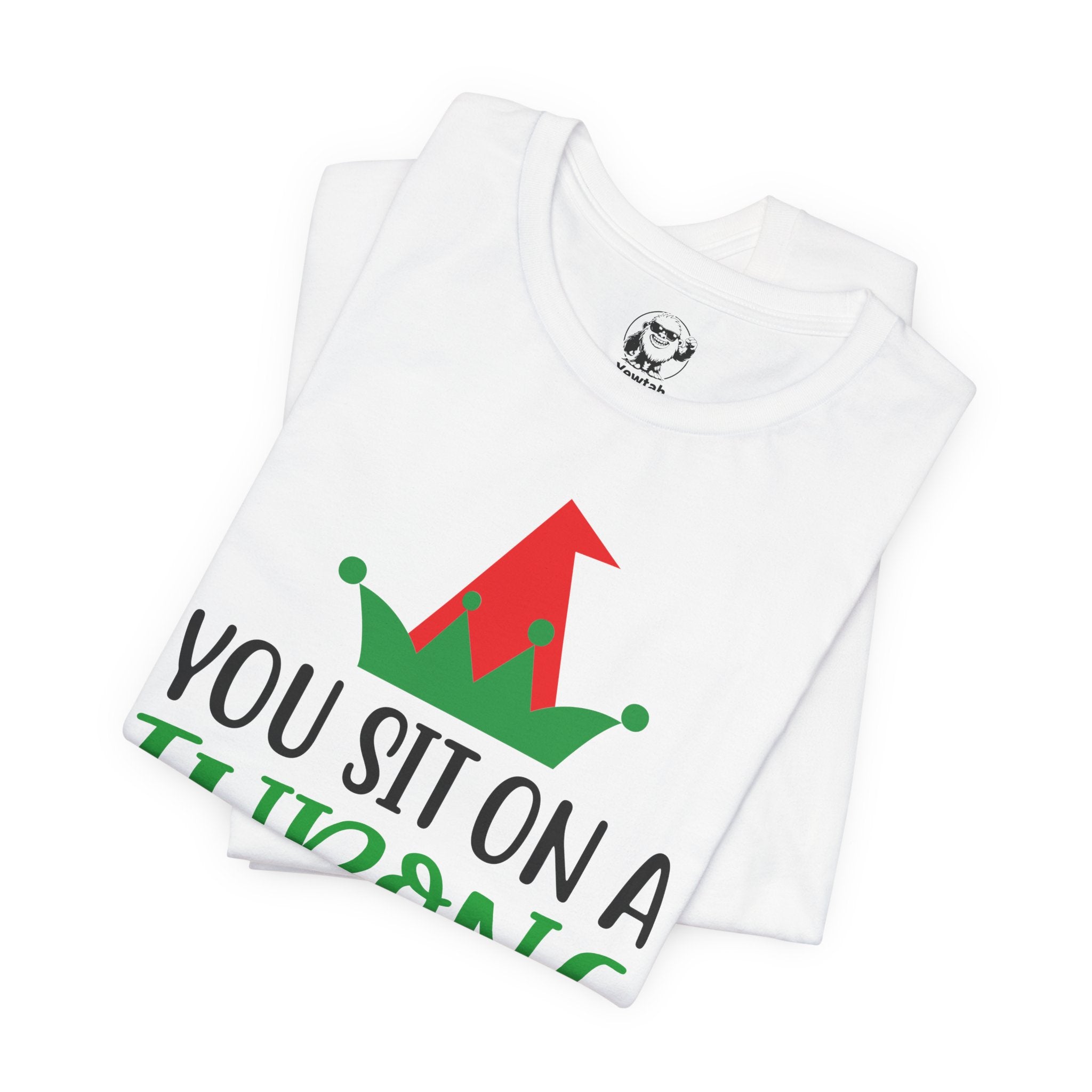 Funny Christmas Tee — “You Sit on a Throne of Lies” Elf Holiday T-Shirt