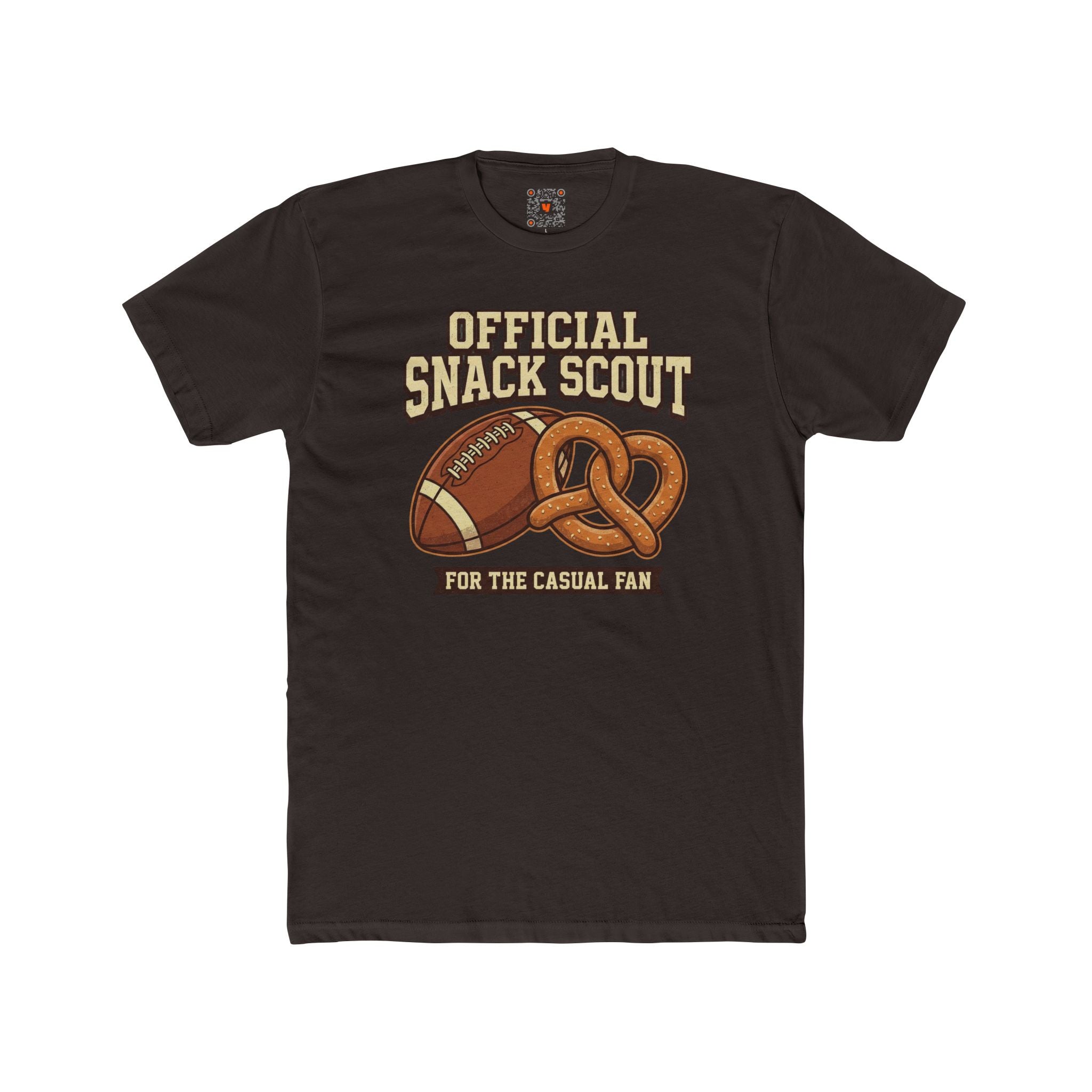 Official Snack Scout T‑Shirt – Football & Pretzel 'For the Casual Fan' Crew Tee
