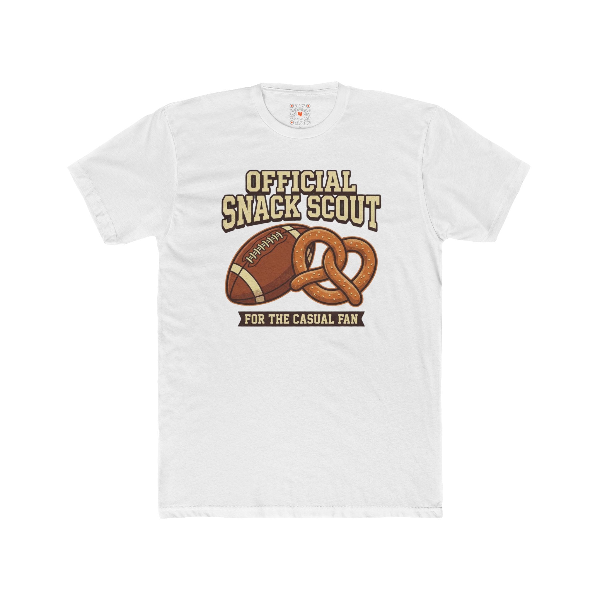 Official Snack Scout T‑Shirt – Football & Pretzel 'For the Casual Fan' Crew Tee