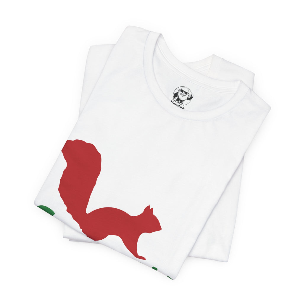 Squirrel! Graphic Tee — Playful Red Squirrel Short Sleeve T-Shirt