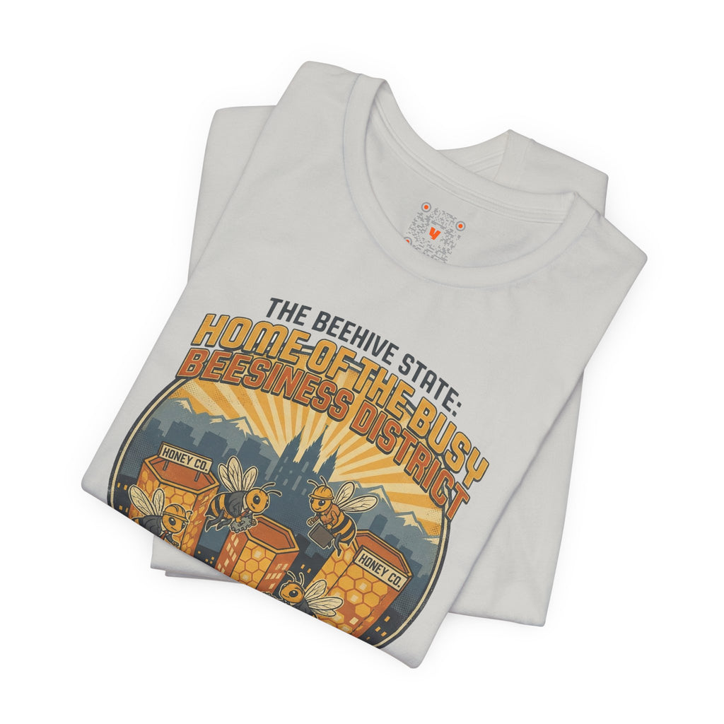 Beehive State 'Home of the Busy' Tee — Utah Retro Cityscape Tee