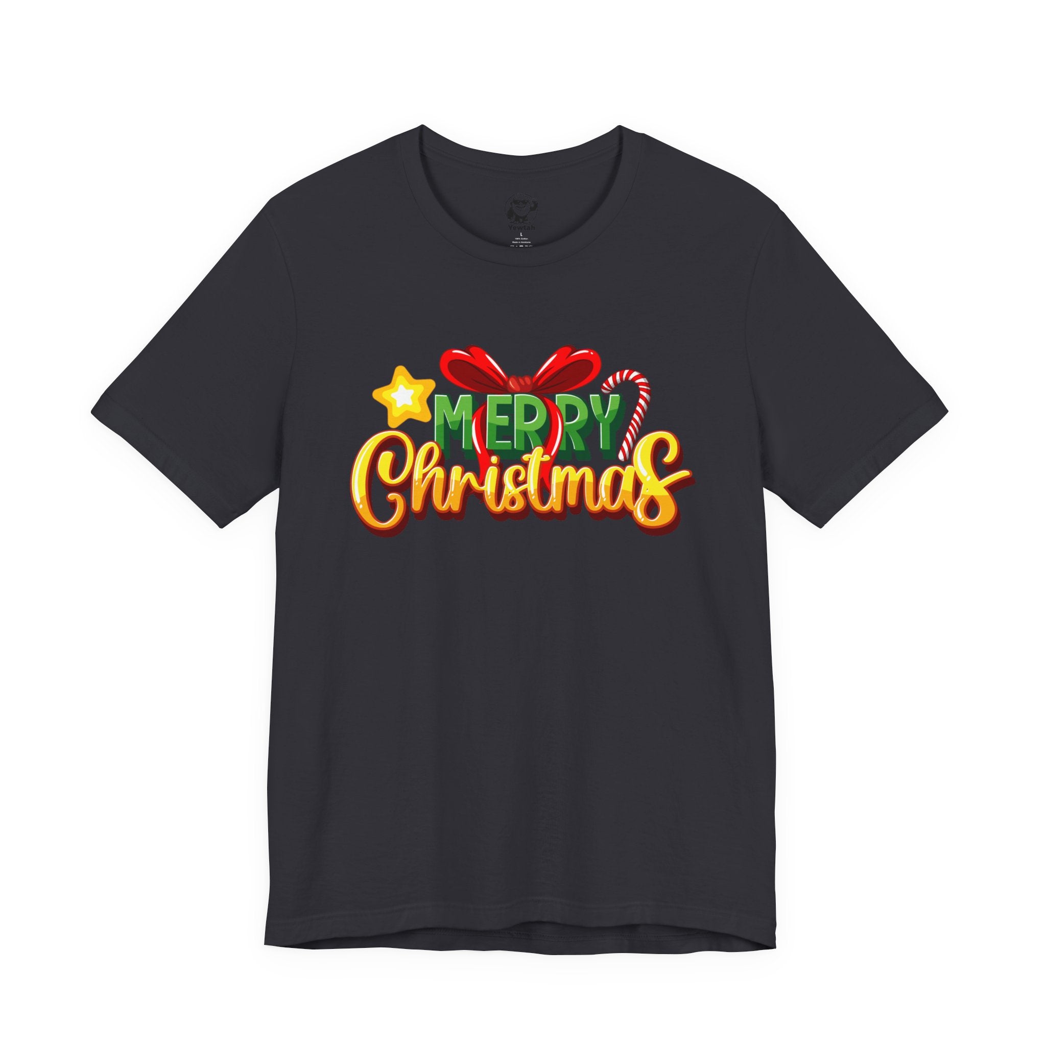 Merry Christmas Tee — Festive Candy Cane & Gift Holiday T-Shirt