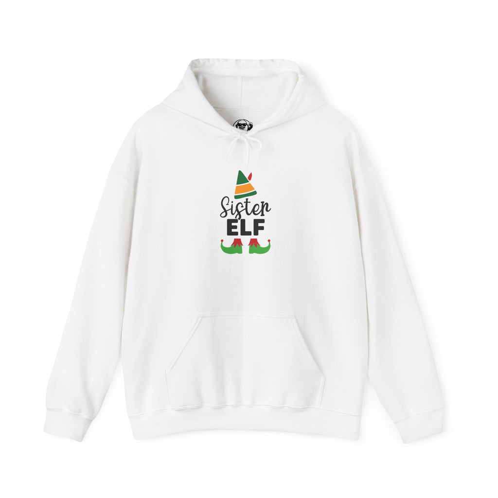 Sister Elf Hoodie – Cute Christmas Elf Hat & Shoes Holiday Sweatshirt