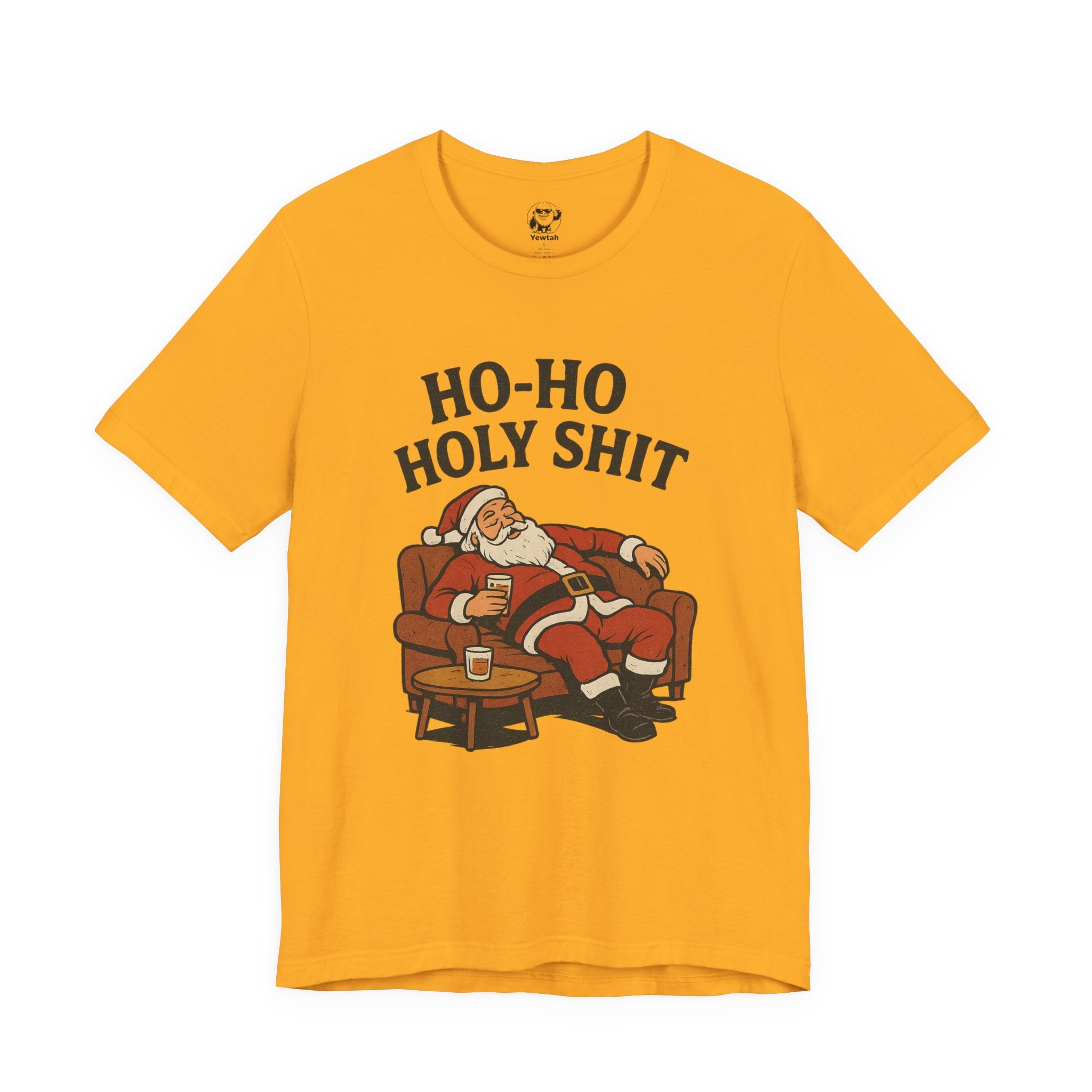 Ho-Ho Holy Shit Santa T-Shirt — Funny Drunk Santa Christmas Tee