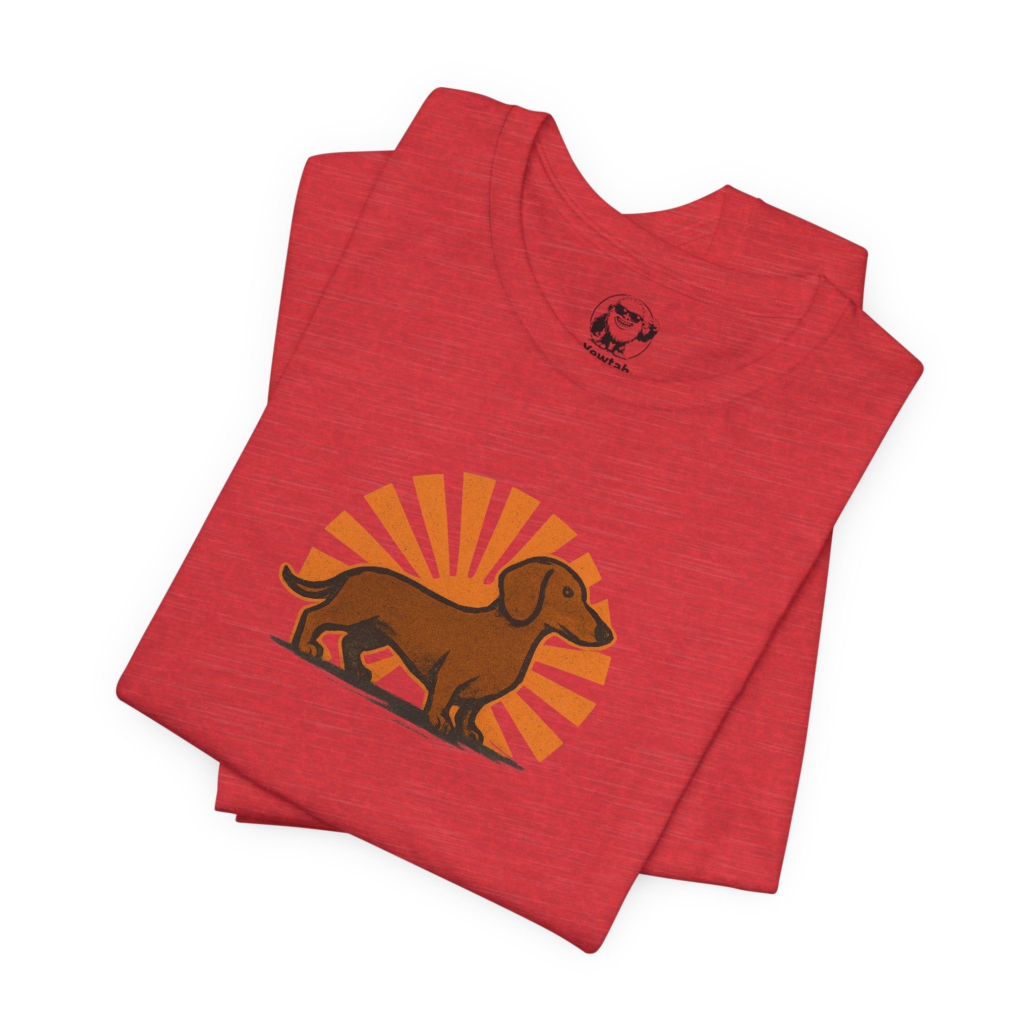 Dachshund Sunburst T‑Shirt — Retro Wiener Dog Graphic Tee for Dog Lovers