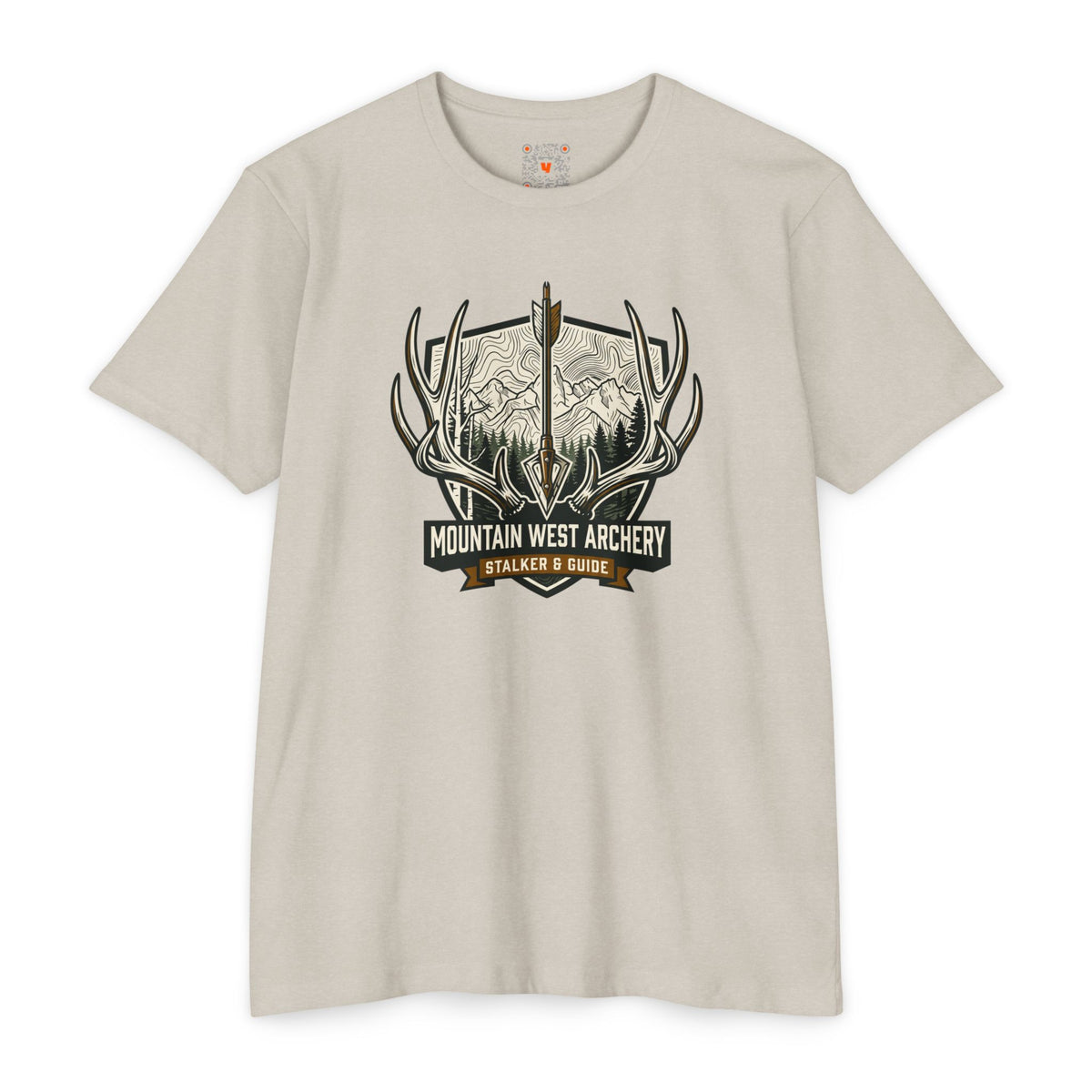 Mountain West Archery Stalker & Guide tee with a backcountry hunting design