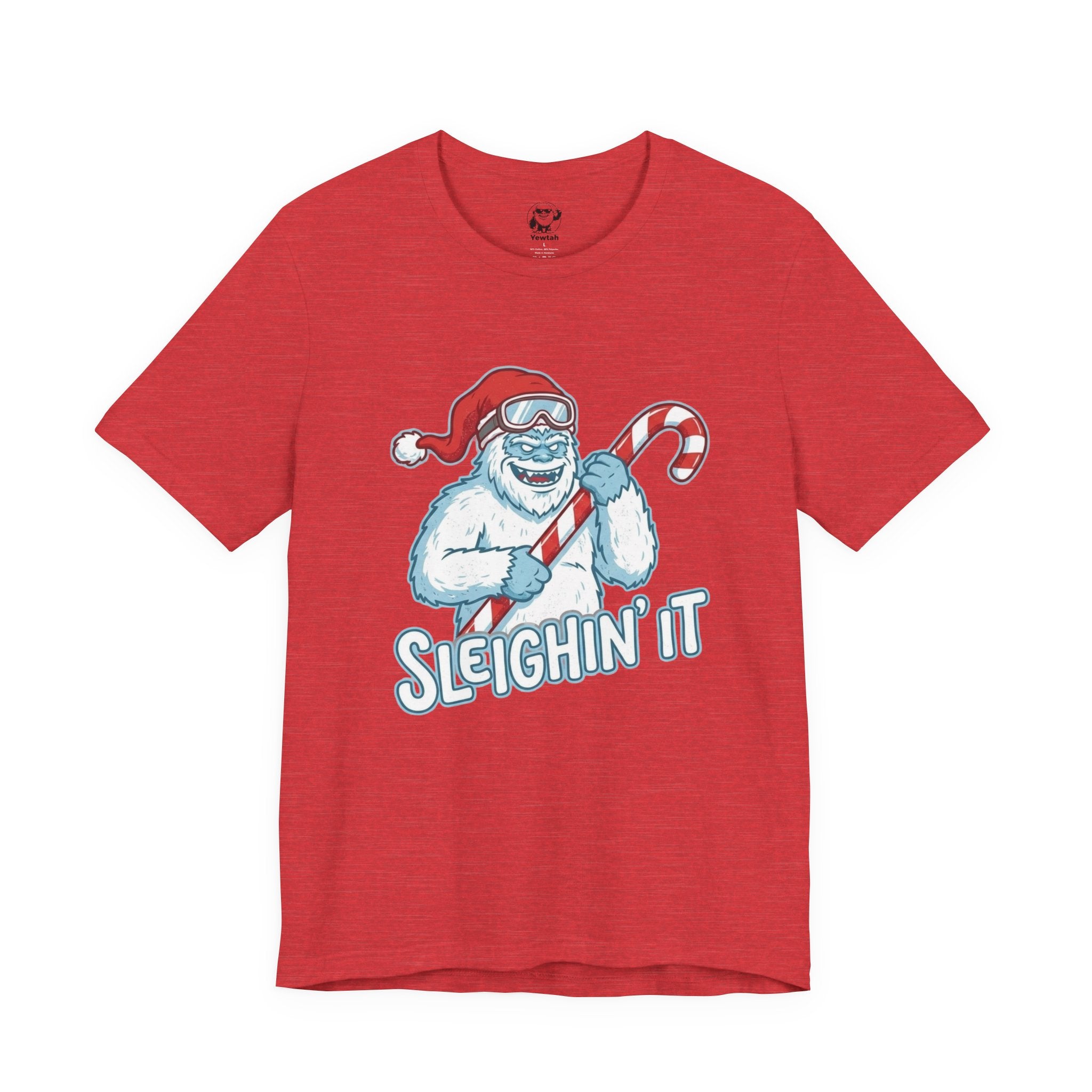 Sleighin' It Yeti Tee — Funny Christmas Graphic T-Shirt
