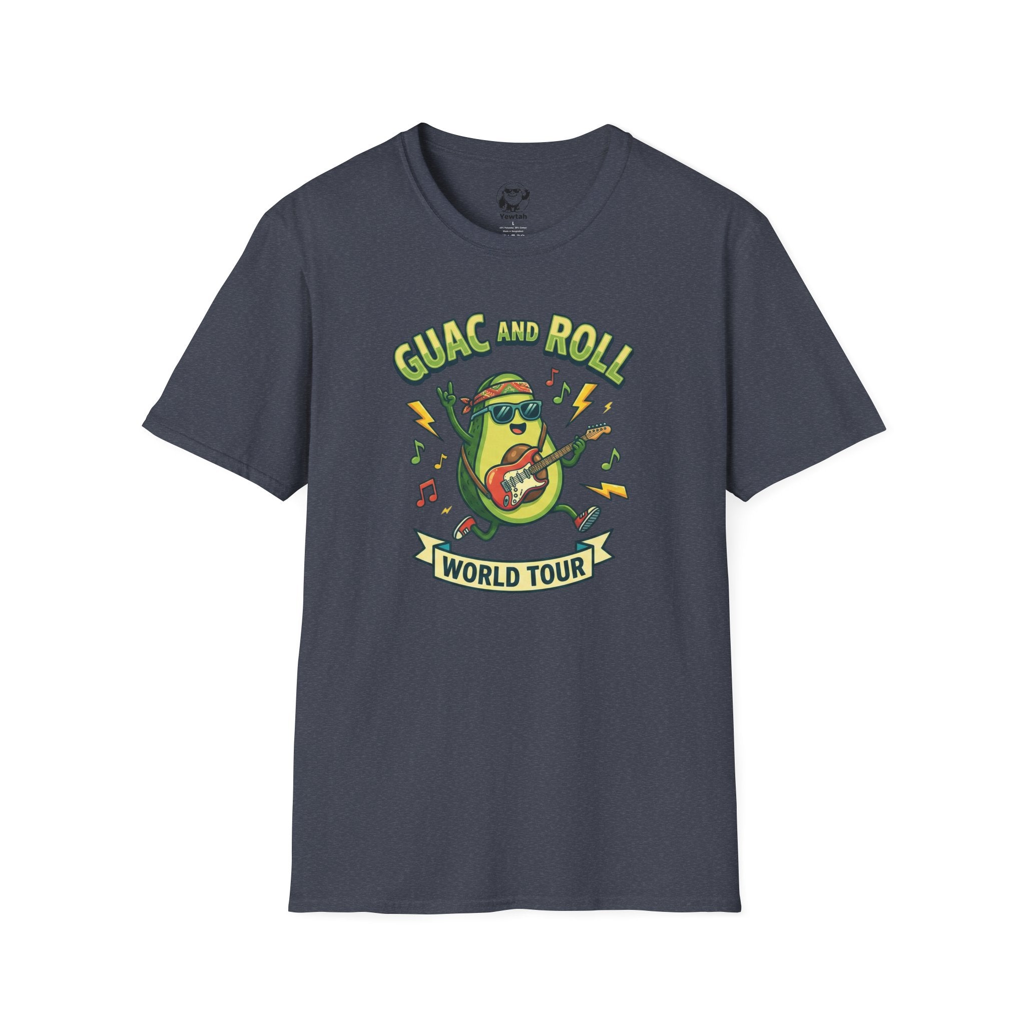 Guac and Roll T-Shirt – Avocado Guitar World Tour Graphic Tee