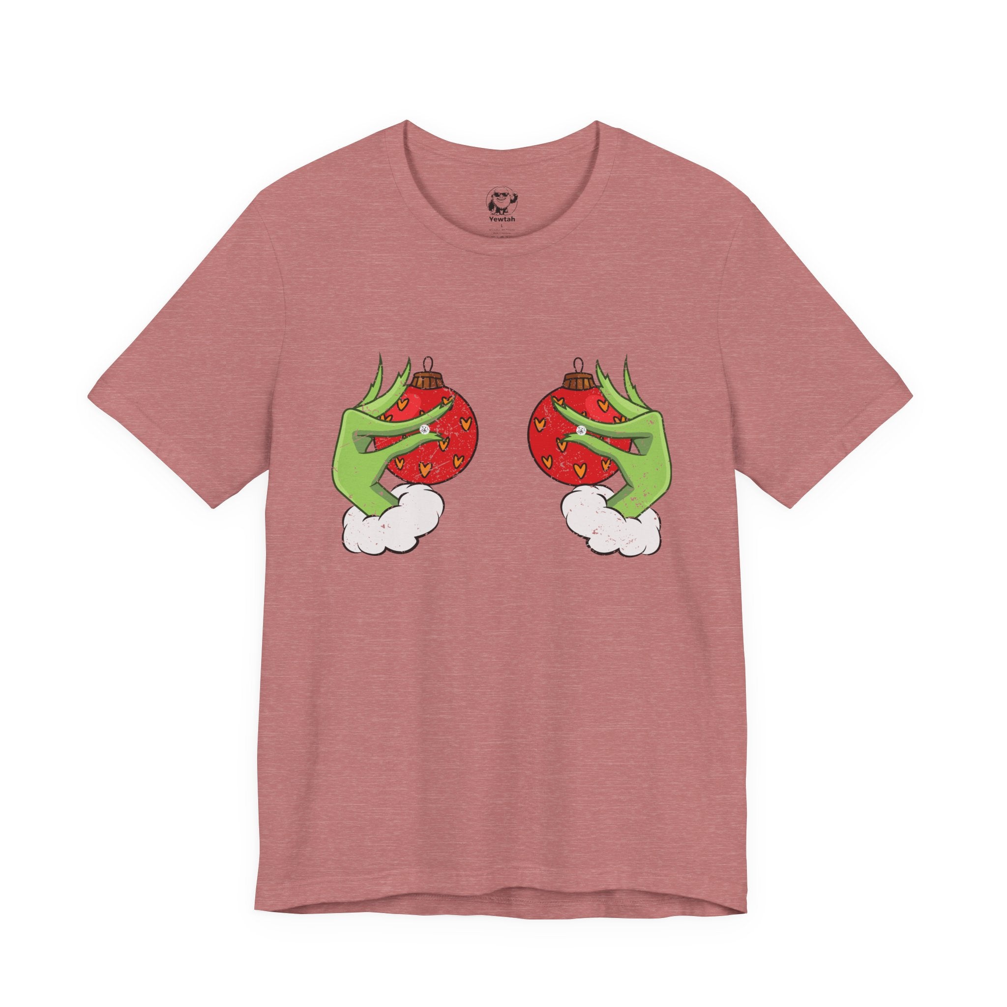 Grinch Hands Holding Perfectly Placed Christmas Ornaments Tee