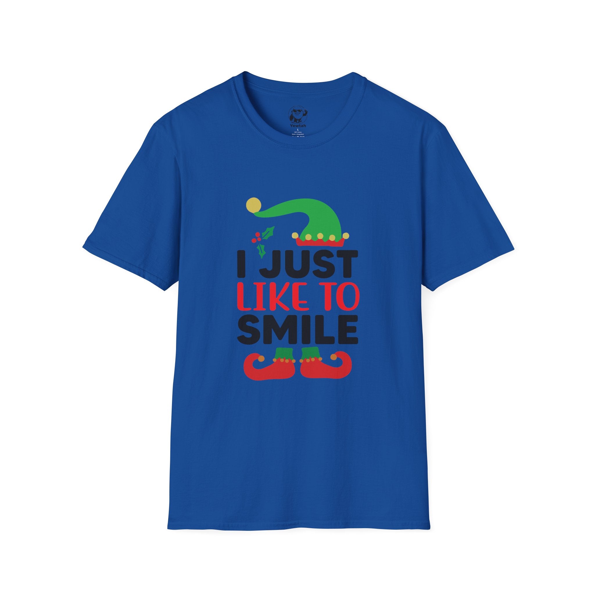 Elf Holiday T-Shirt — "I Just Like To Smile" Christmas Tee