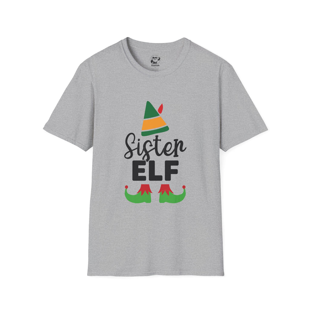 Sister Elf T-Shirt — Cute Christmas Elf Hat & Shoes Holiday Tee