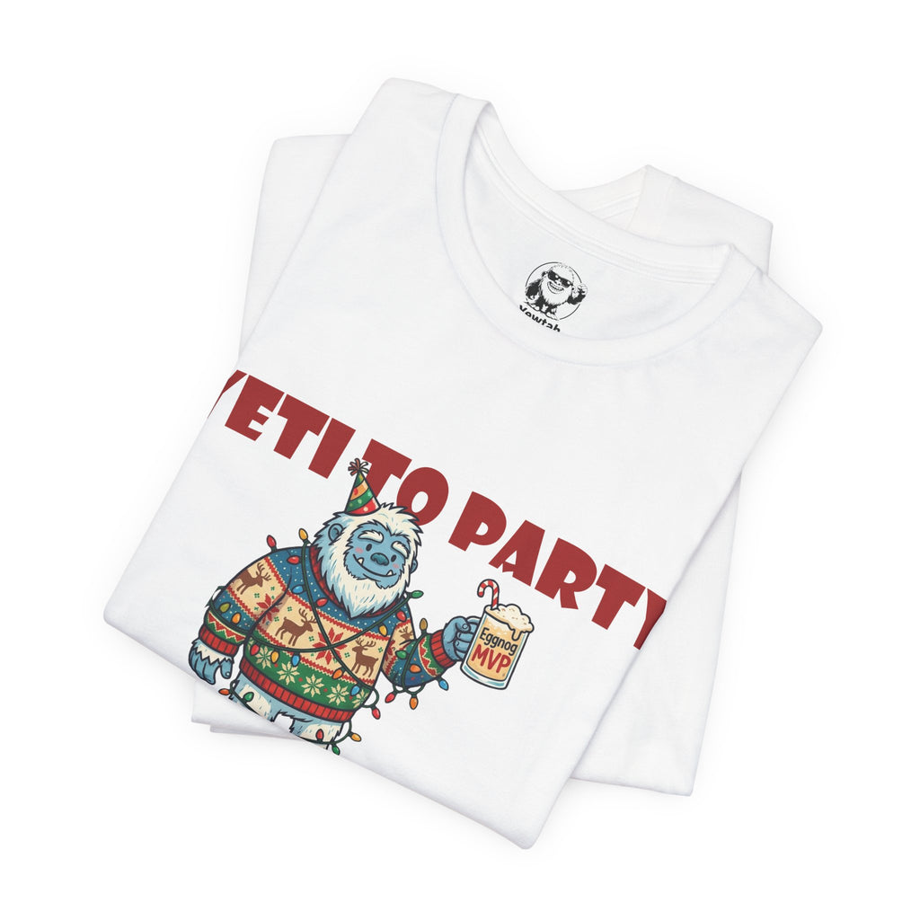 Yeti To Party T-Shirt — Funny Holiday Yeti Holding Beer Graphic Tee