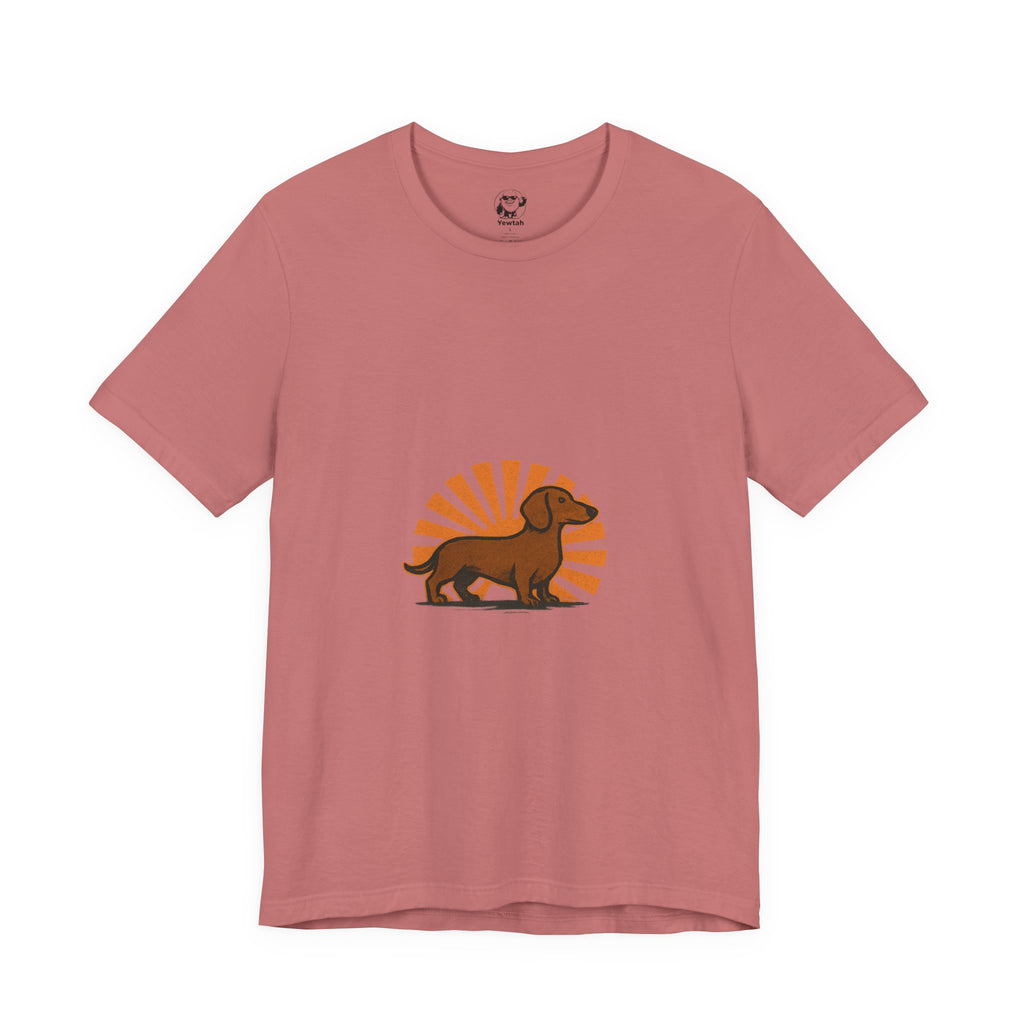 Dachshund Sunburst T‑Shirt — Retro Wiener Dog Graphic Tee for Dog Lovers