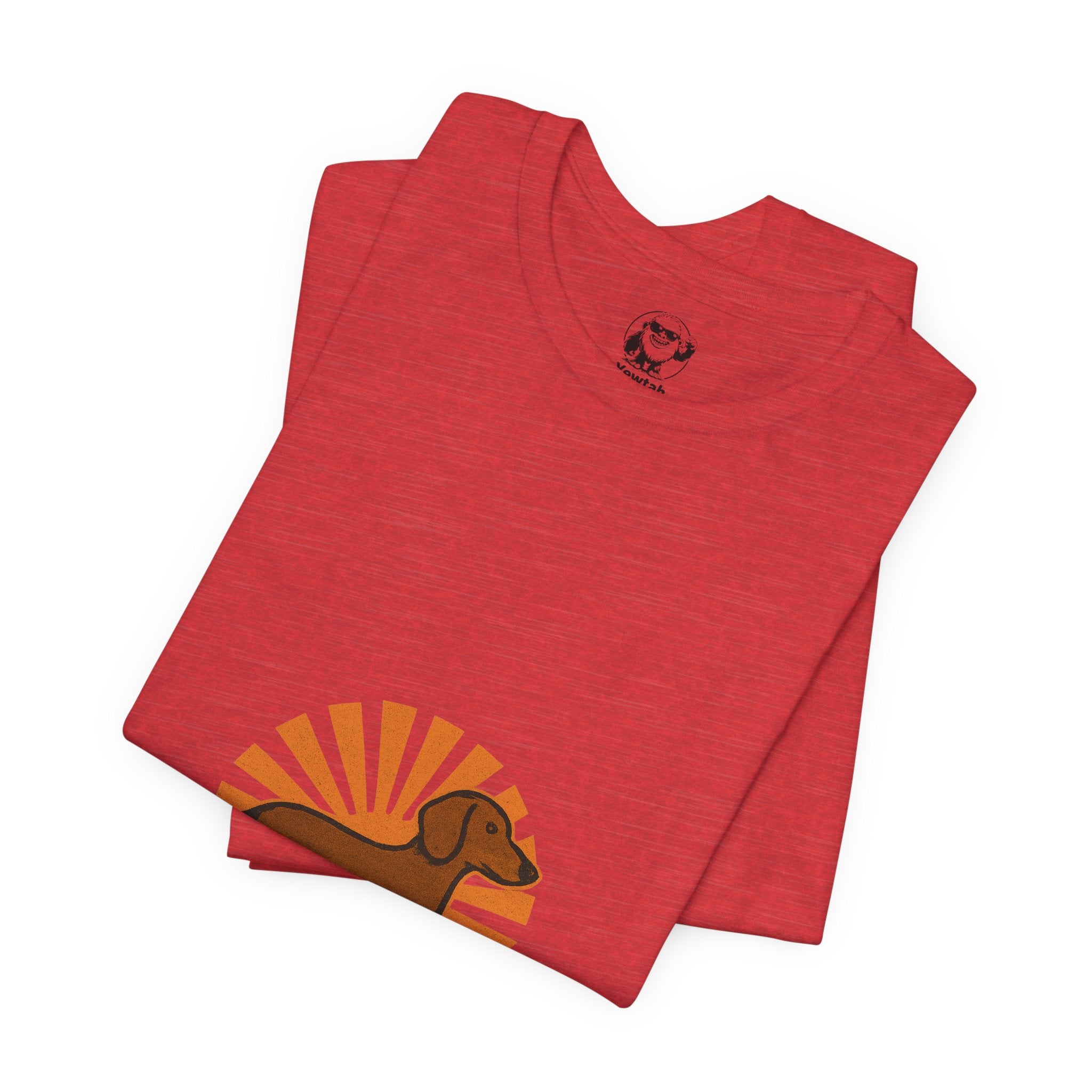 Dachshund Sunburst T‑Shirt — Retro Wiener Dog Graphic Tee for Dog Lovers